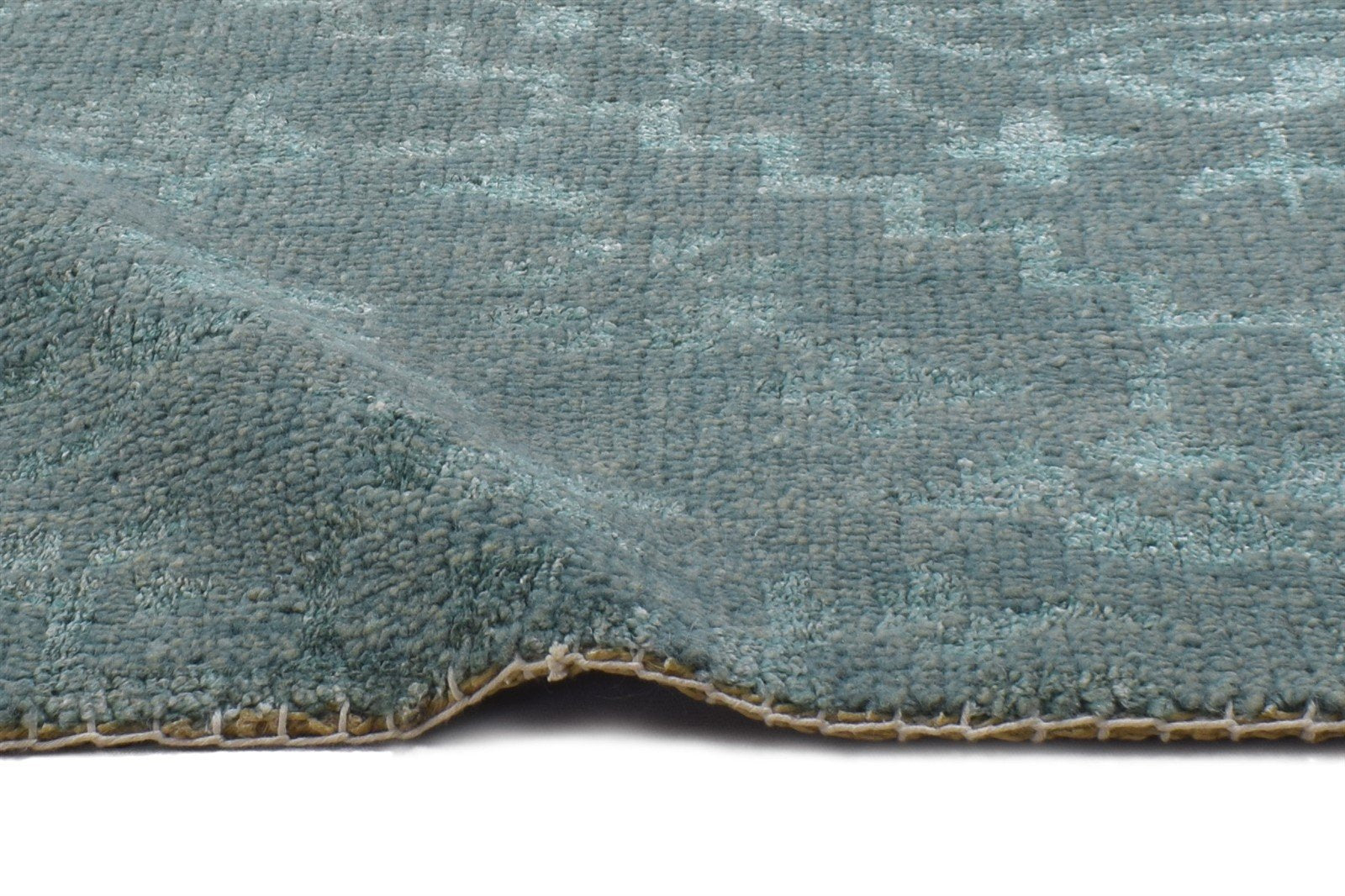 Green Wool Rug 2' X 2' Modern Hand Knotted Moroccan Trellis Small Carpet 7864132305045