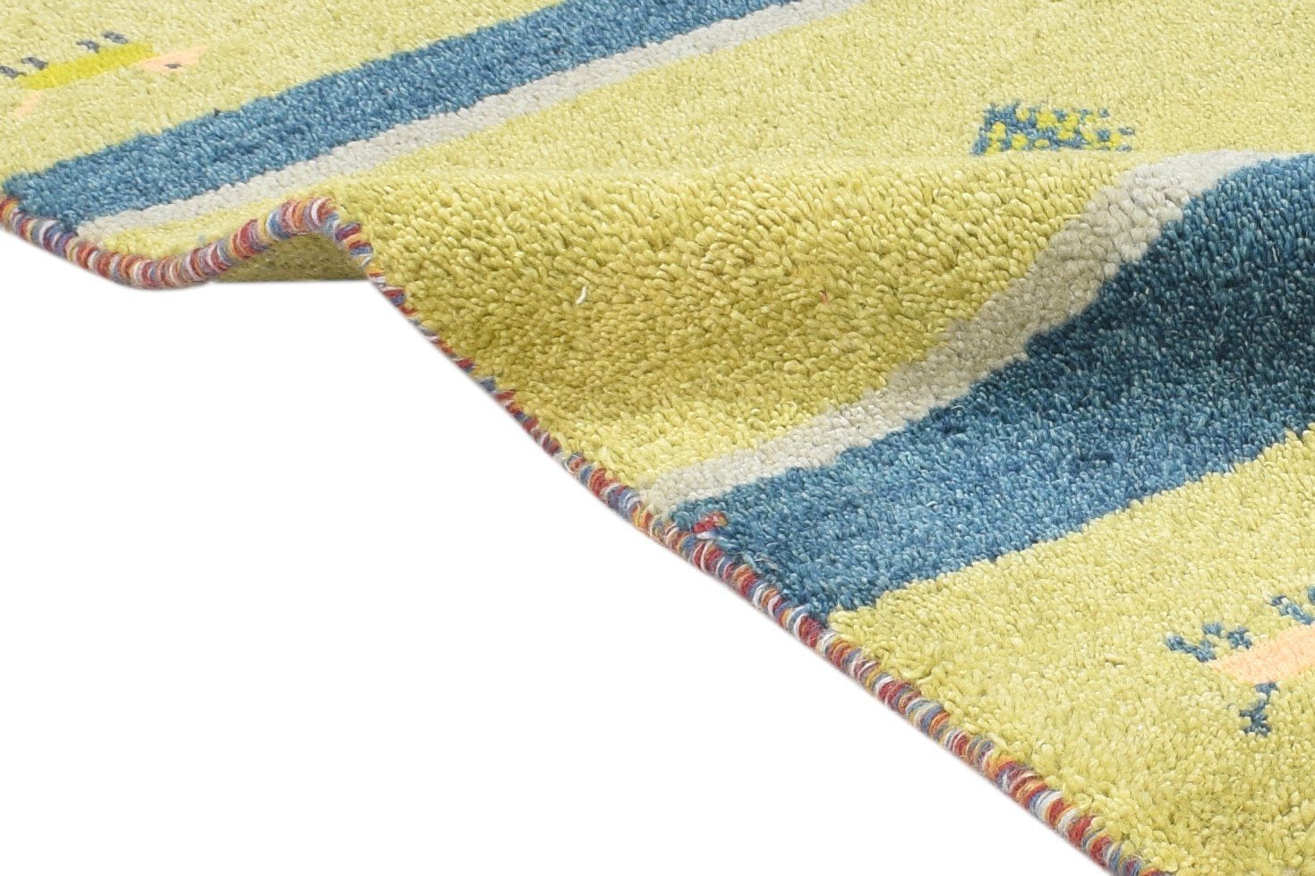 Green Wool Rug 2' X 3' Tribal Hand Knotted Gabbeh Southwestern Small Carpet 7864502485141
