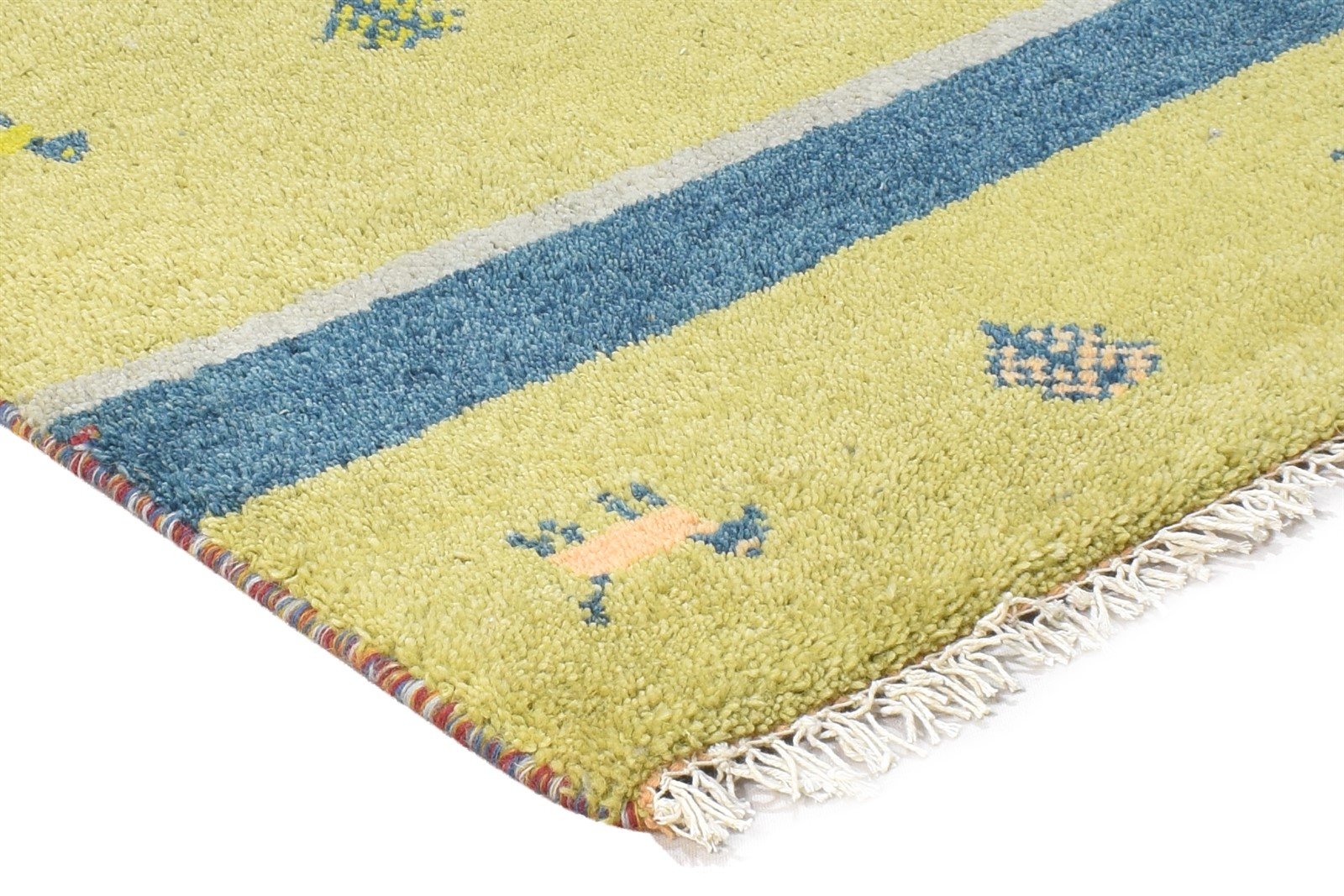 Green Wool Rug 2' X 3' Tribal Hand Knotted Gabbeh Southwestern Small Carpet 7864502485141