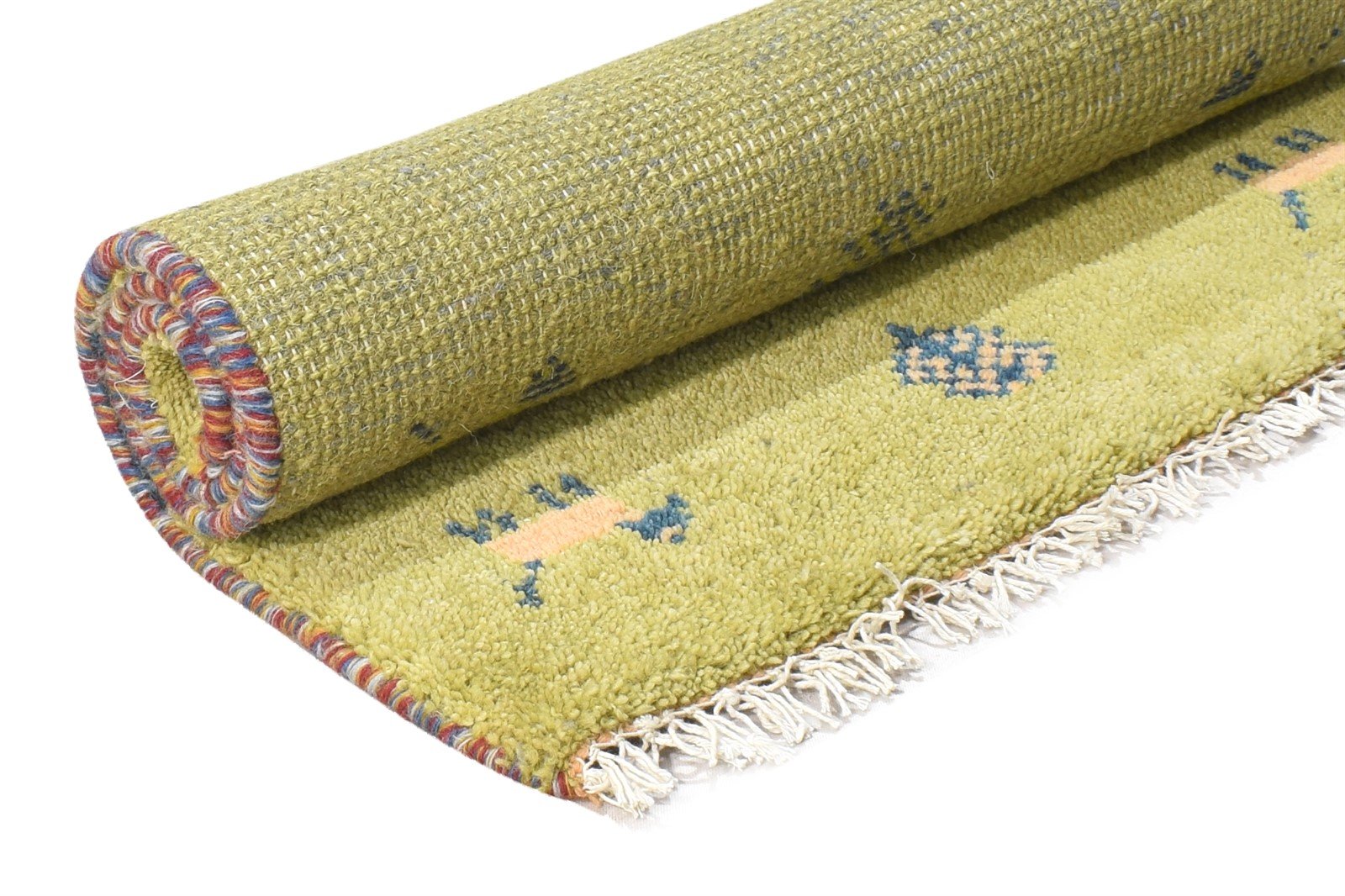 Green Wool Rug 2' X 3' Tribal Hand Knotted Gabbeh Southwestern Small Carpet 7864502485141
