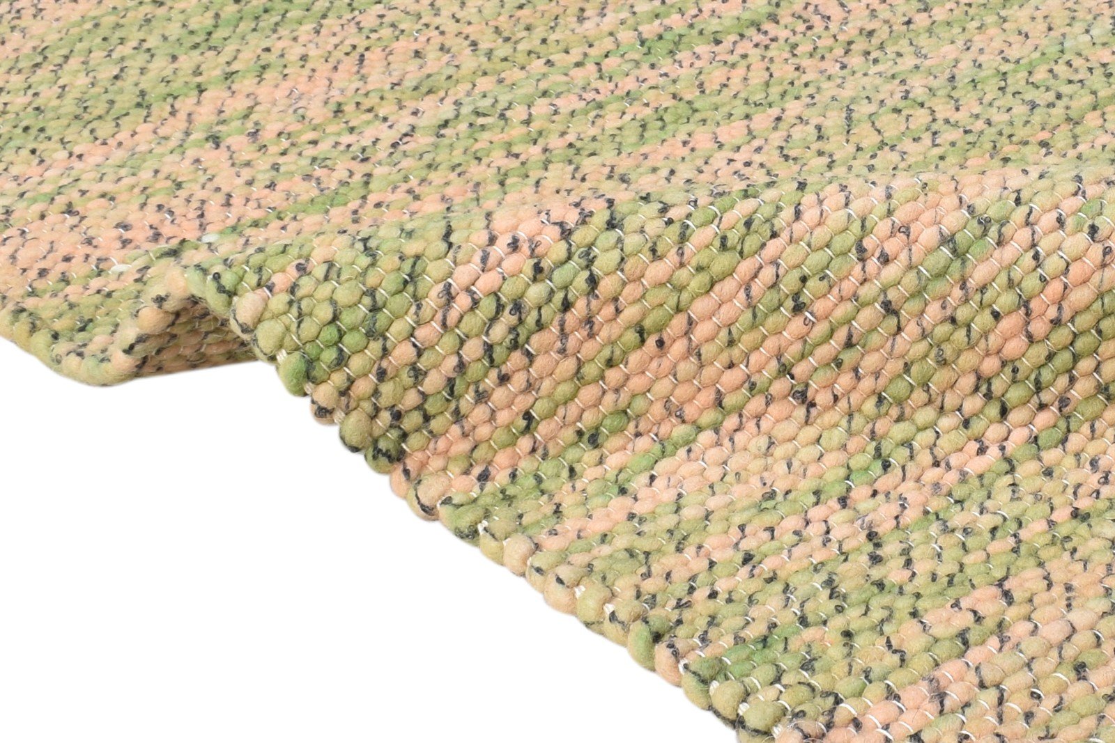 Green Wool Rug 5' X 5' Modern Hand Woven Scandinavian Solid Room Size Carpet 7865006653589