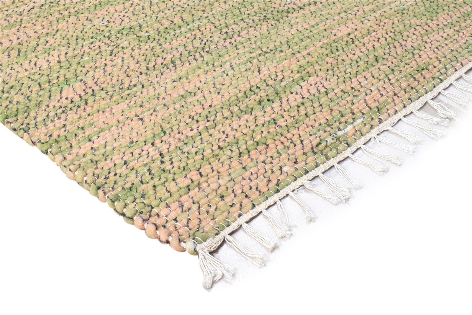 Green Wool Rug 5' X 5' Modern Hand Woven Scandinavian Solid Room Size Carpet 7865006653589