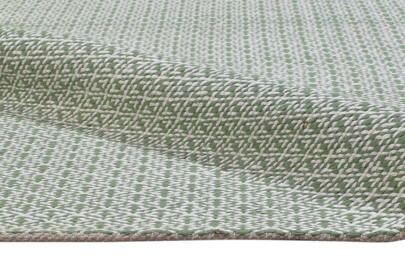 Green Wool Rug 5' X 8' Modern Dhurrie Scandinavian Trellis Room Size Carpet 7864486690965