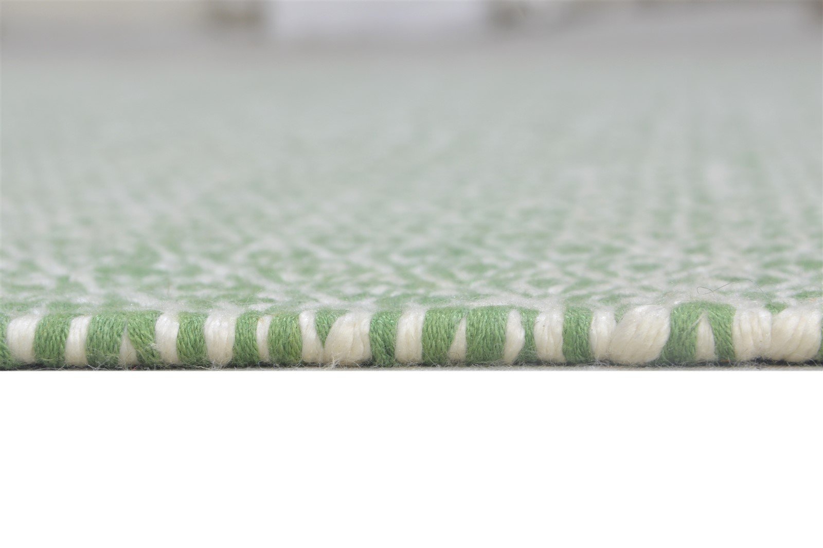 Green Wool Rug 5' X 8' Modern Dhurrie Scandinavian Trellis Room Size Carpet 7864486690965