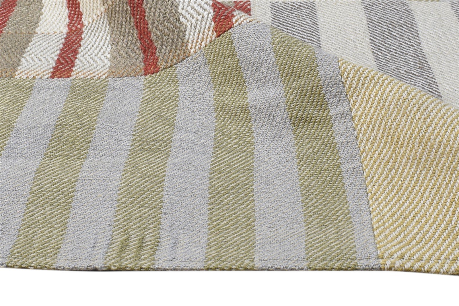 Green Wool Rug 5' X 8' Modern Jacquard Loom Scandinavian Plaids Room Size Carpet 7865054331029