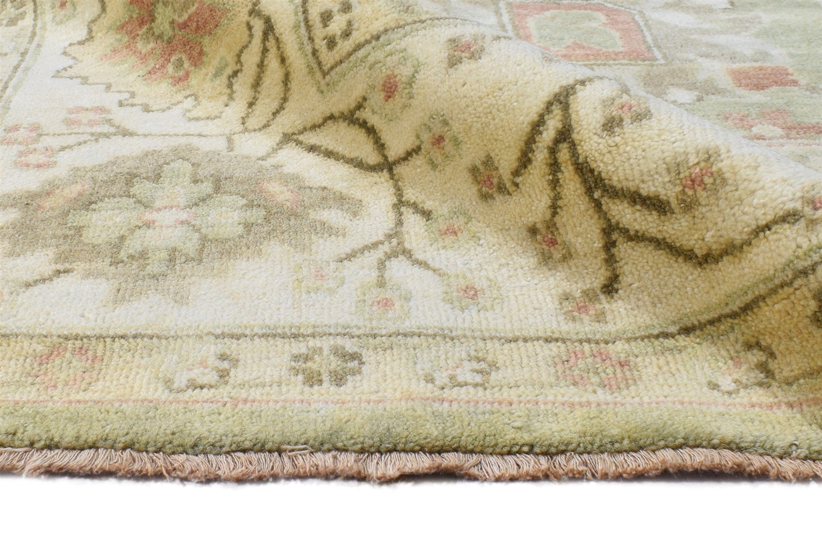 Green Wool Rug 8' X 10' Persian Hand Knotted Oushak Oriental Large Carpet 7865009733781