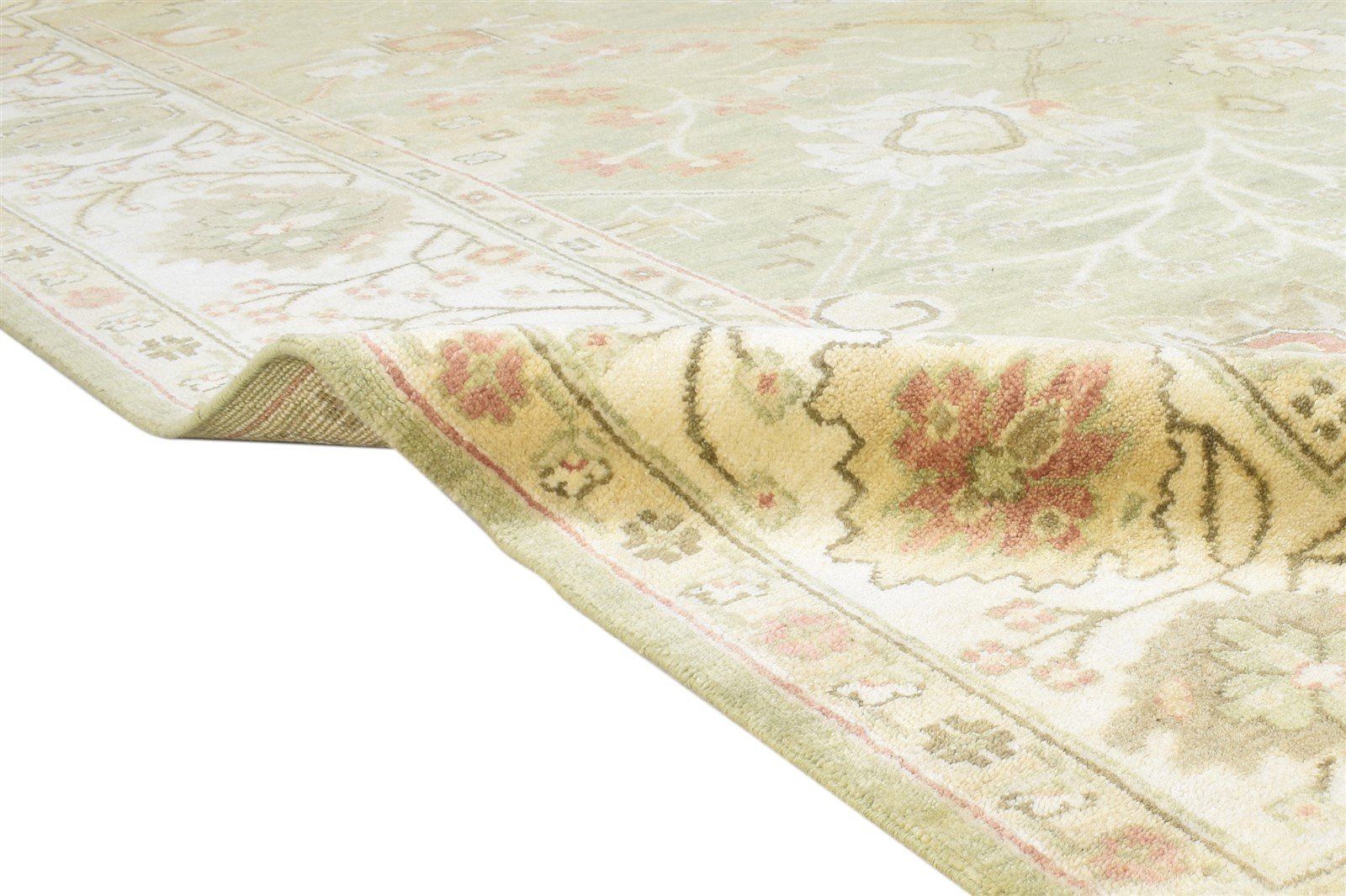 Green Wool Rug 8' X 10' Persian Hand Knotted Oushak Oriental Large Carpet 7865009733781