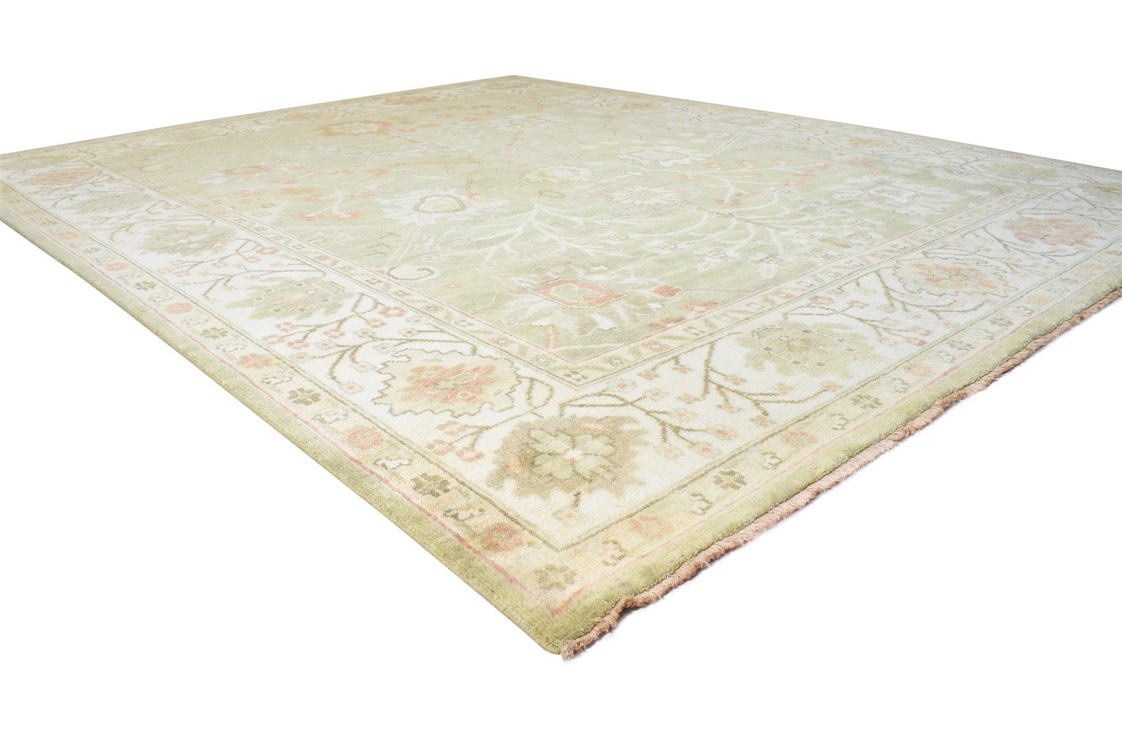 Green Wool Rug 8' X 10' Persian Hand Knotted Oushak Oriental Large Carpet 7865009733781