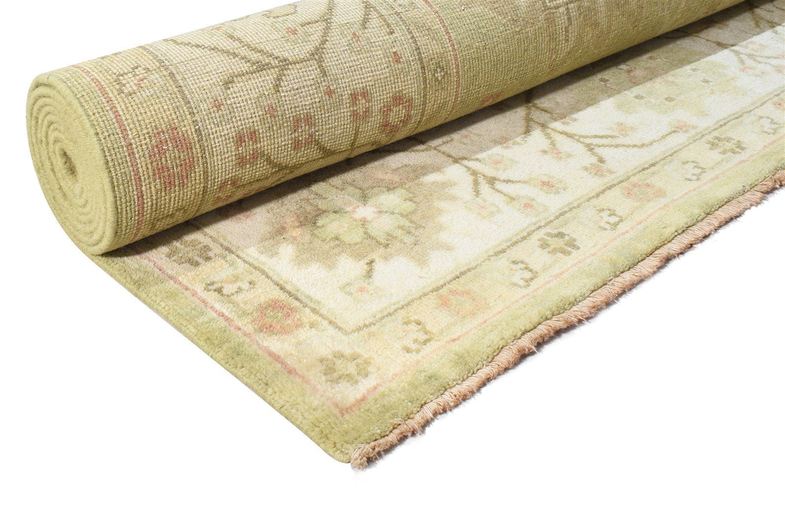 Green Wool Rug 8' X 10' Persian Hand Knotted Oushak Oriental Large Carpet 7865009733781