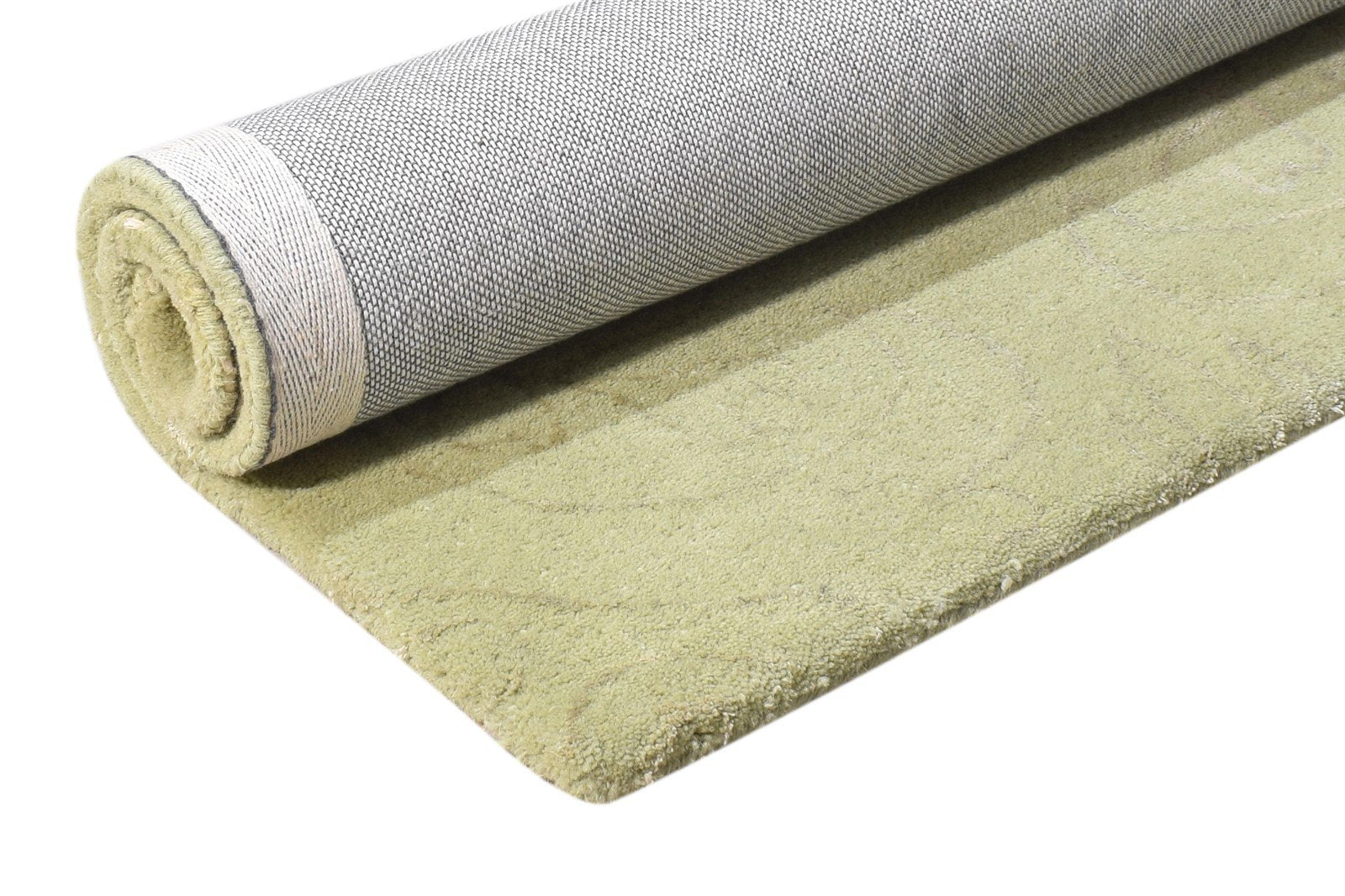 Green Wool / Silk Rug 2' X 3' Modern Hand Tufted French Floral Small Carpet 7865141854357