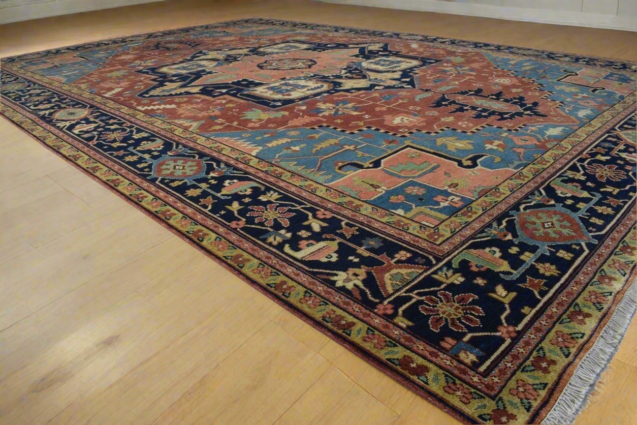 Greenwich Heriz Wool Rug Red Area Rug Persian Hand Knotted 8620210716821