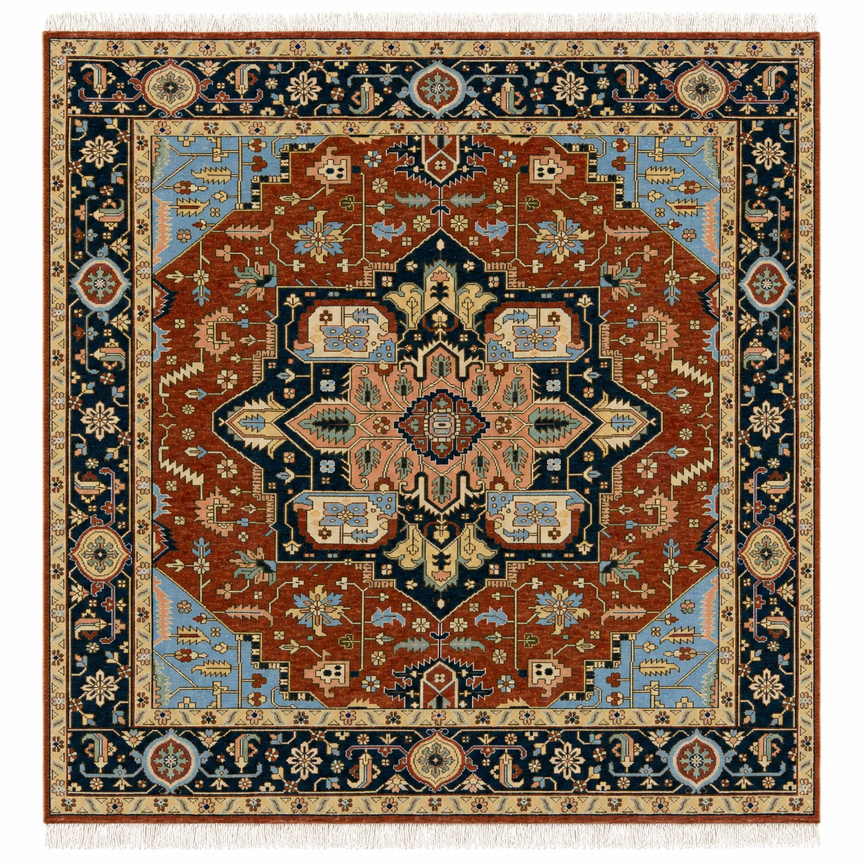 Greenwich Heriz Wool Rug Red Area Rug Persian Hand Knotted 8620210716821