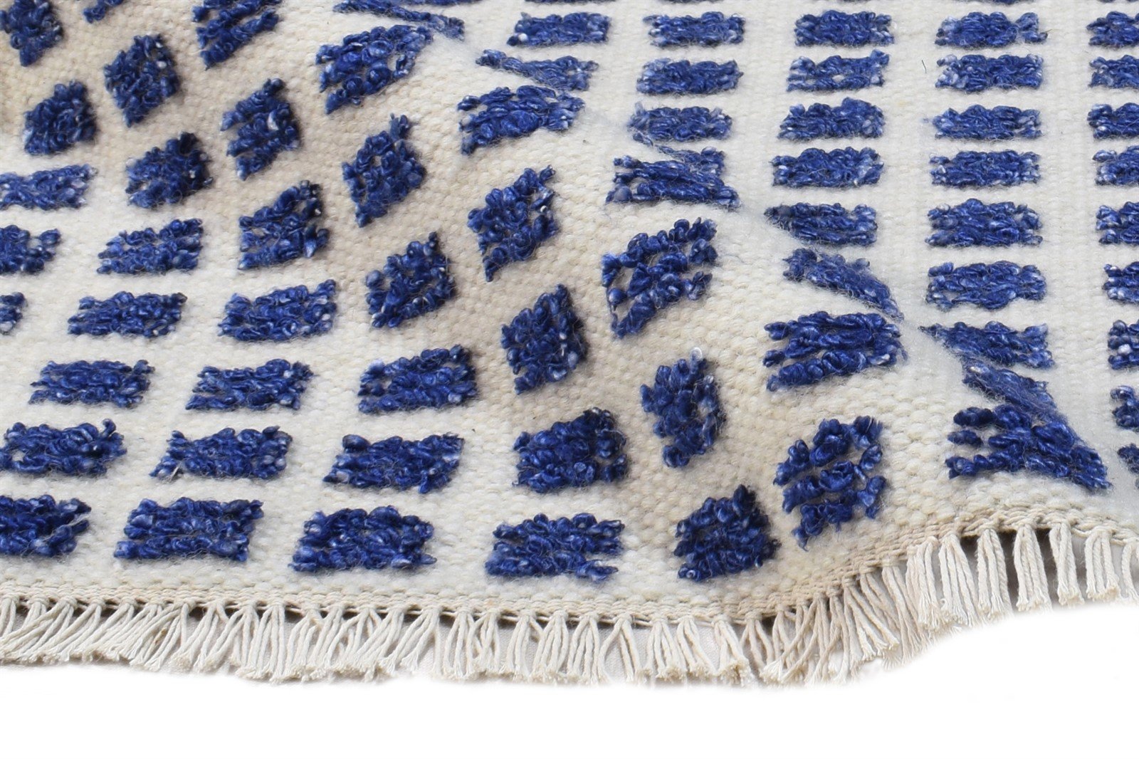 Greta New Zealand Wool Navy Blue Rug 2X3 Modern Jacquard Loom Scandinavian Abstract 7865105711253