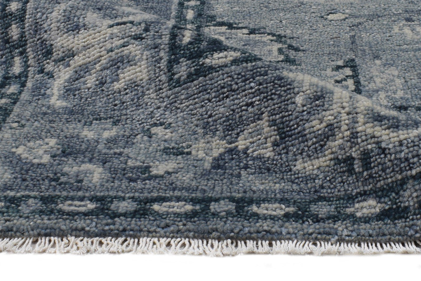 Grey New Zealand Wool Rug 3X4 Persian Hand Knotted Oushak Oriental Small Carpet 7865179406485