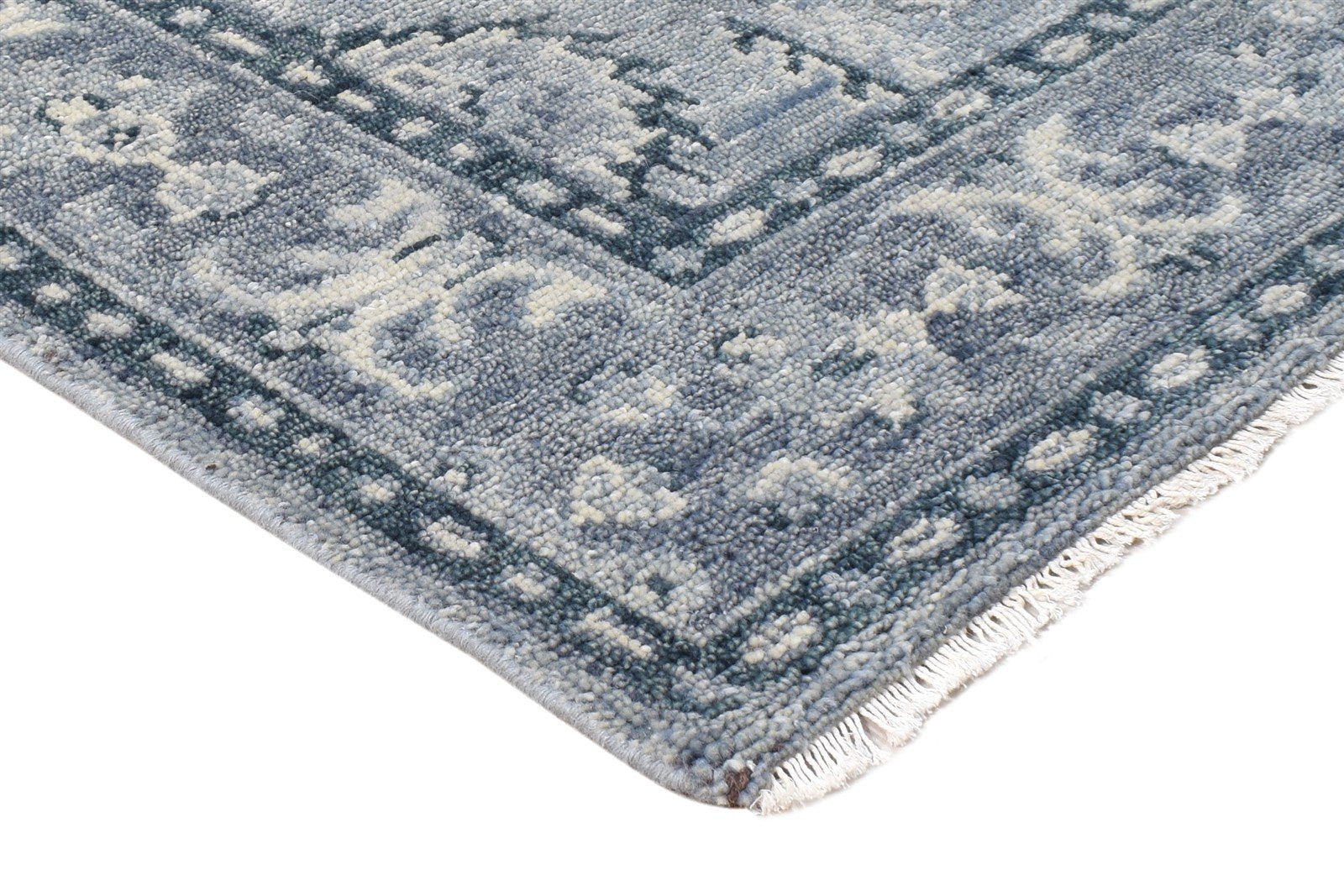 Grey New Zealand Wool Rug 3X4 Persian Hand Knotted Oushak Oriental Small Carpet 7865179406485
