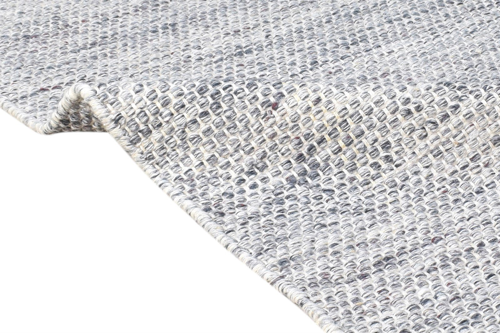Grey Pet Yarn Rug 2' X 3' Modern Flatweave Scandinavian Solid Small Carpet 7865134219413