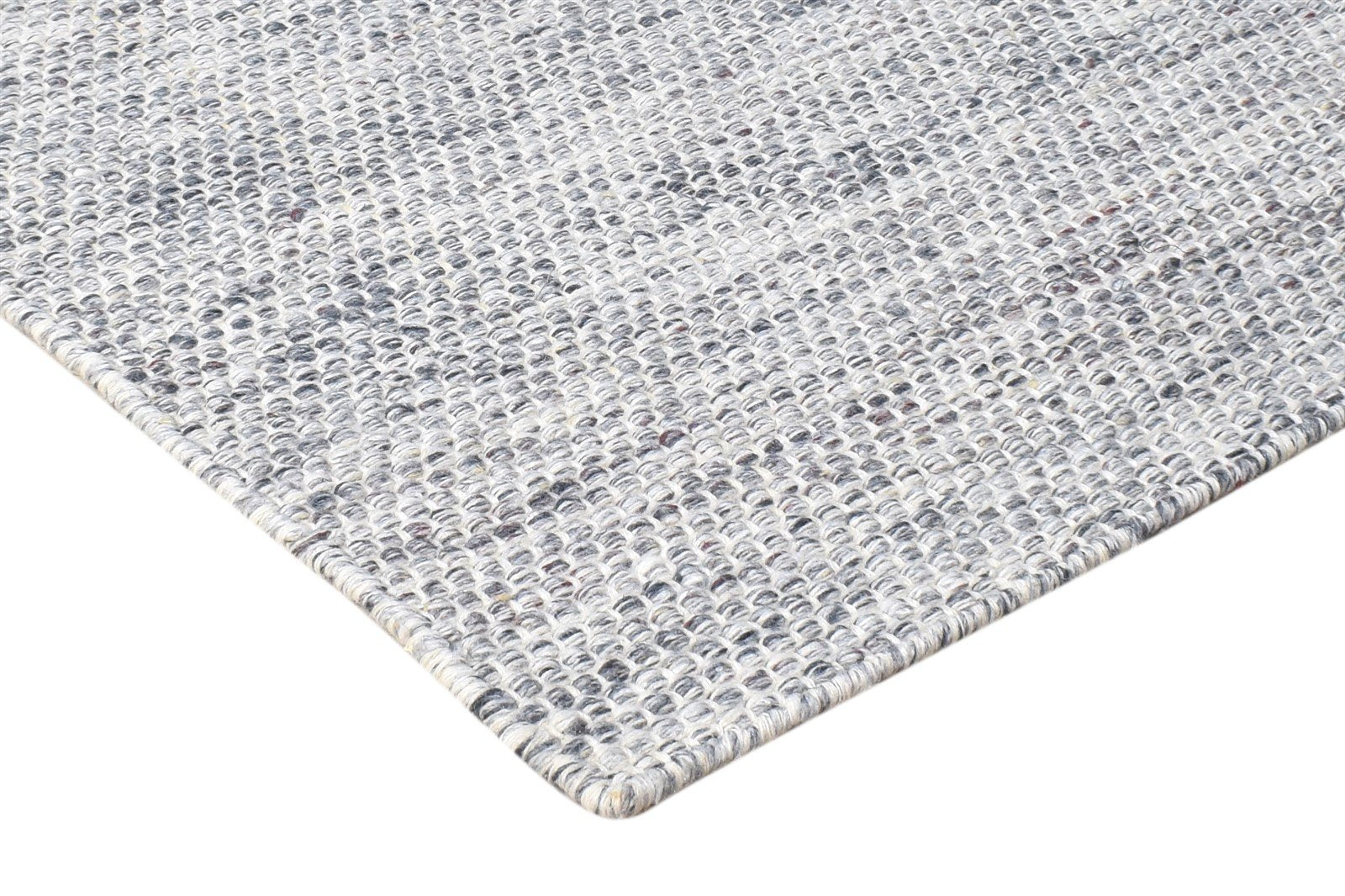 Grey Pet Yarn Rug 2' X 3' Modern Flatweave Scandinavian Solid Small Carpet 7865134219413