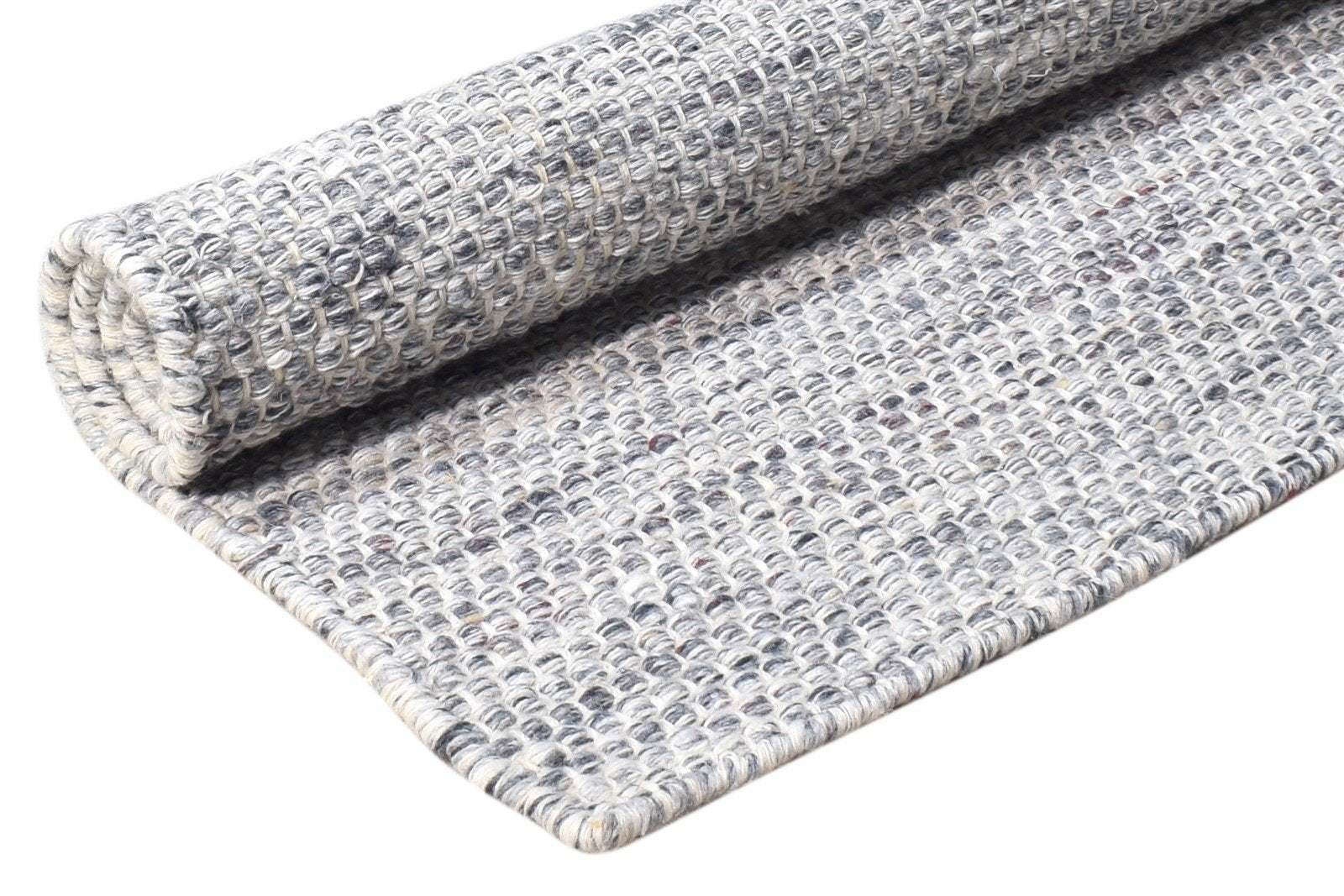 Grey Pet Yarn Rug 2' X 3' Modern Flatweave Scandinavian Solid Small Carpet 7865134219413