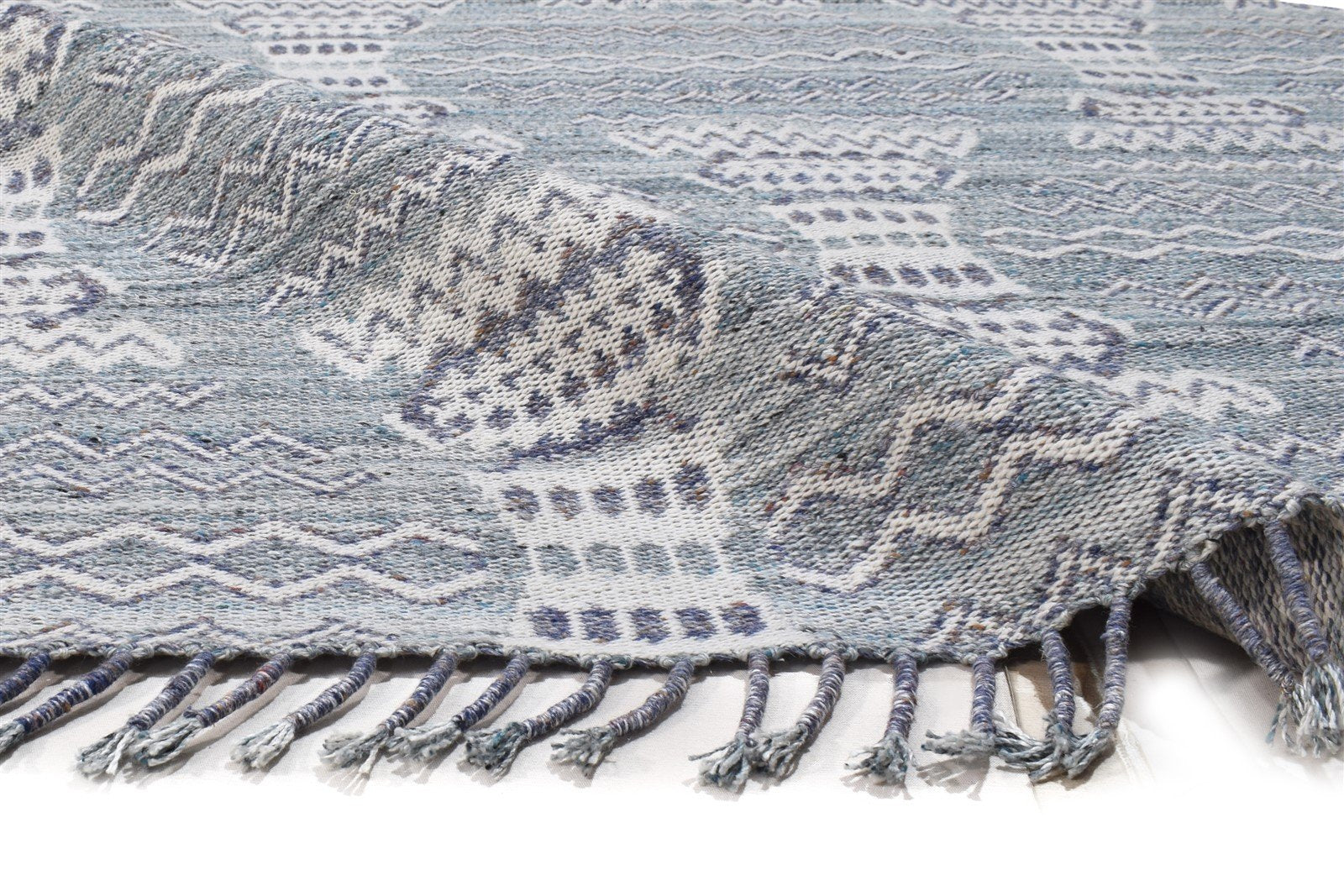 Grey Pet Yarn Rug 5X8 Modern Jacquard Loom Moroccan Abstract Room Size Carpet 7864164909205