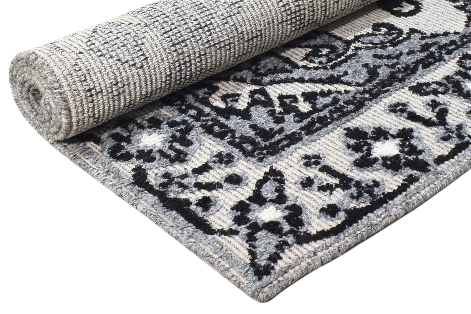 Grey Polyester Rug 4X6 Persian Hand Knotted Oriental Medallion Room Size Carpet 7865078644885
