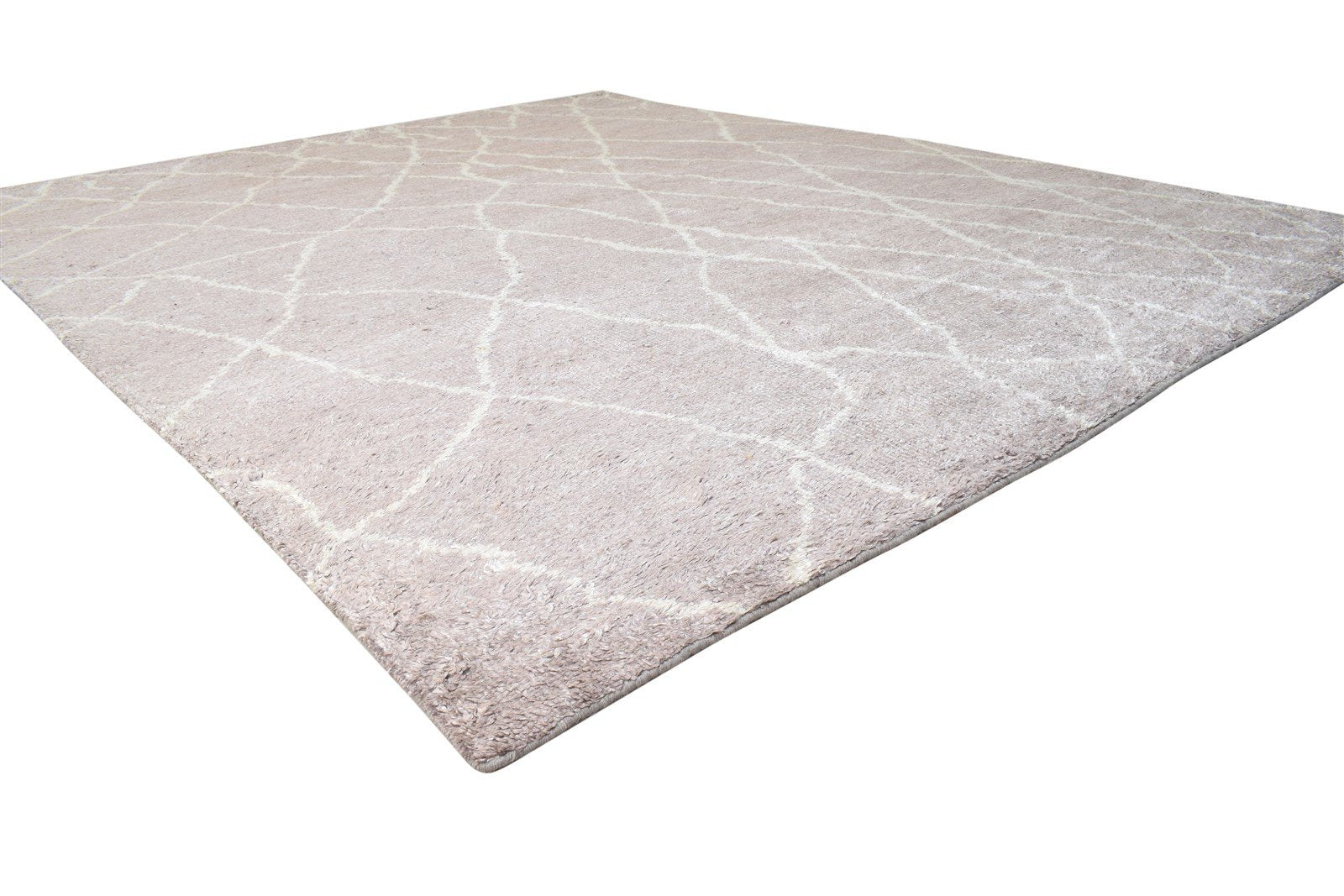 Grey Rayon From Bamboo Rug 8X10 Modern Hand Knotted Moroccan Abstract Large 7864788975765