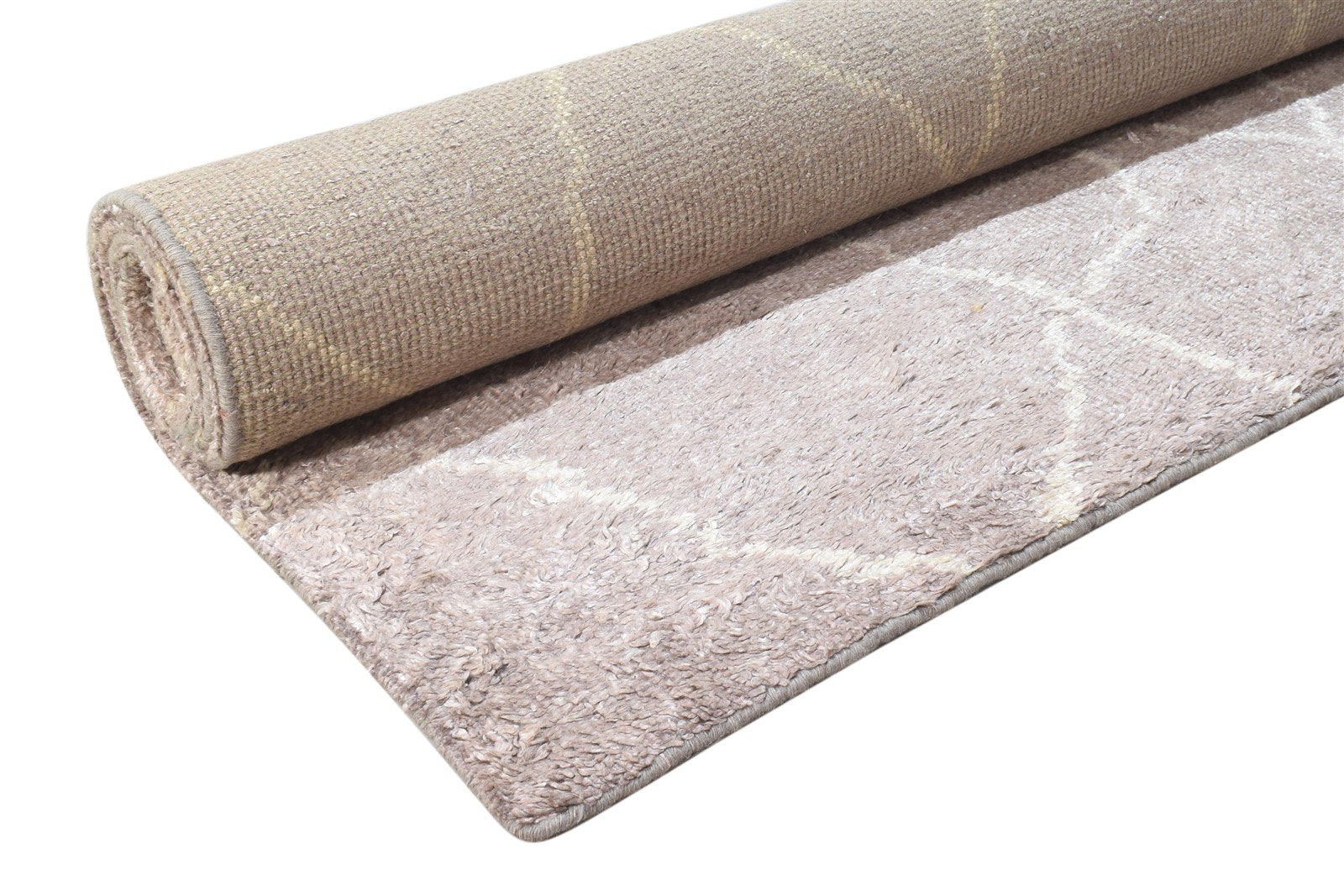 Grey Rayon From Bamboo Rug 8X10 Modern Hand Knotted Moroccan Abstract Large 7864788975765