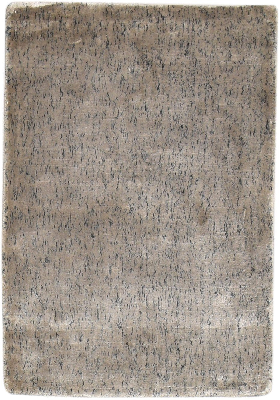 Grey Silk Rug 2' X 3' Modern Hand Woven Scandinavian Abstract Small Carpet 7864181751957