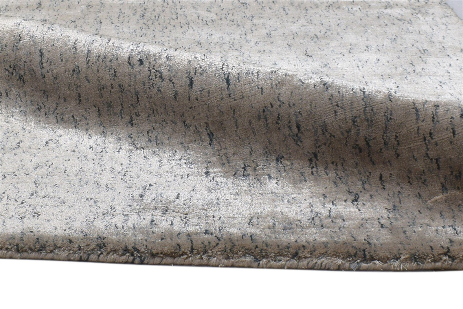Grey Silk Rug 2' X 3' Modern Hand Woven Scandinavian Abstract Small Carpet 7864181751957