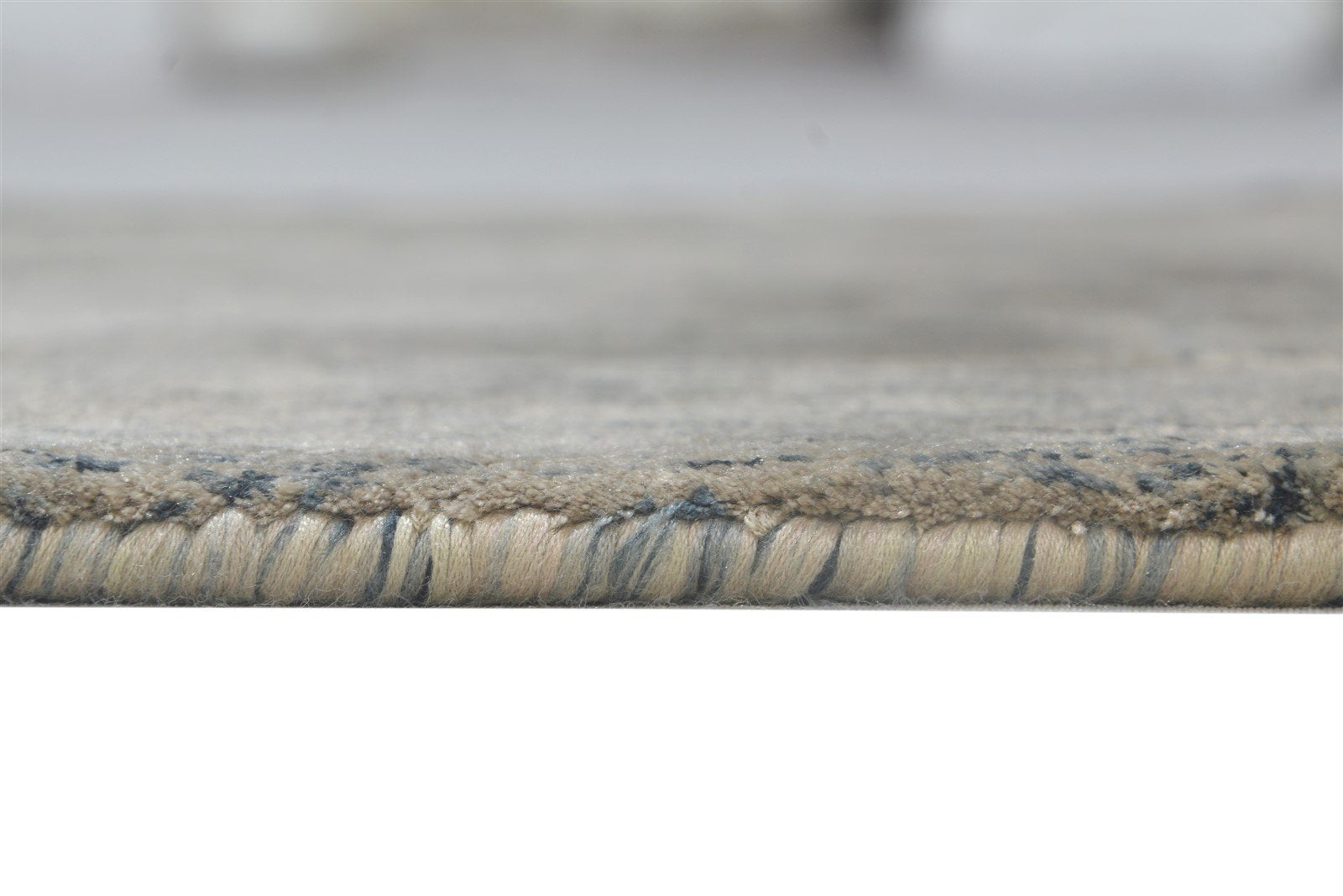 Grey Silk Rug 2' X 3' Modern Hand Woven Scandinavian Abstract Small Carpet 7864181751957
