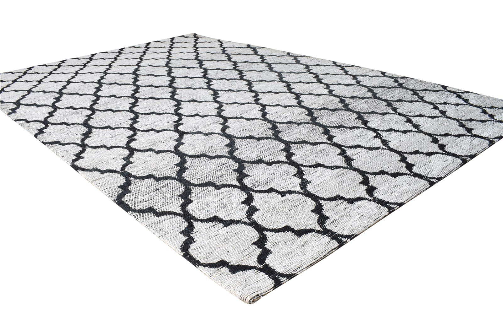 Grey Silk Rug 5' X 7' Modern Hand Woven Moroccan Scroll Tile Room Size Carpet 7864666292373