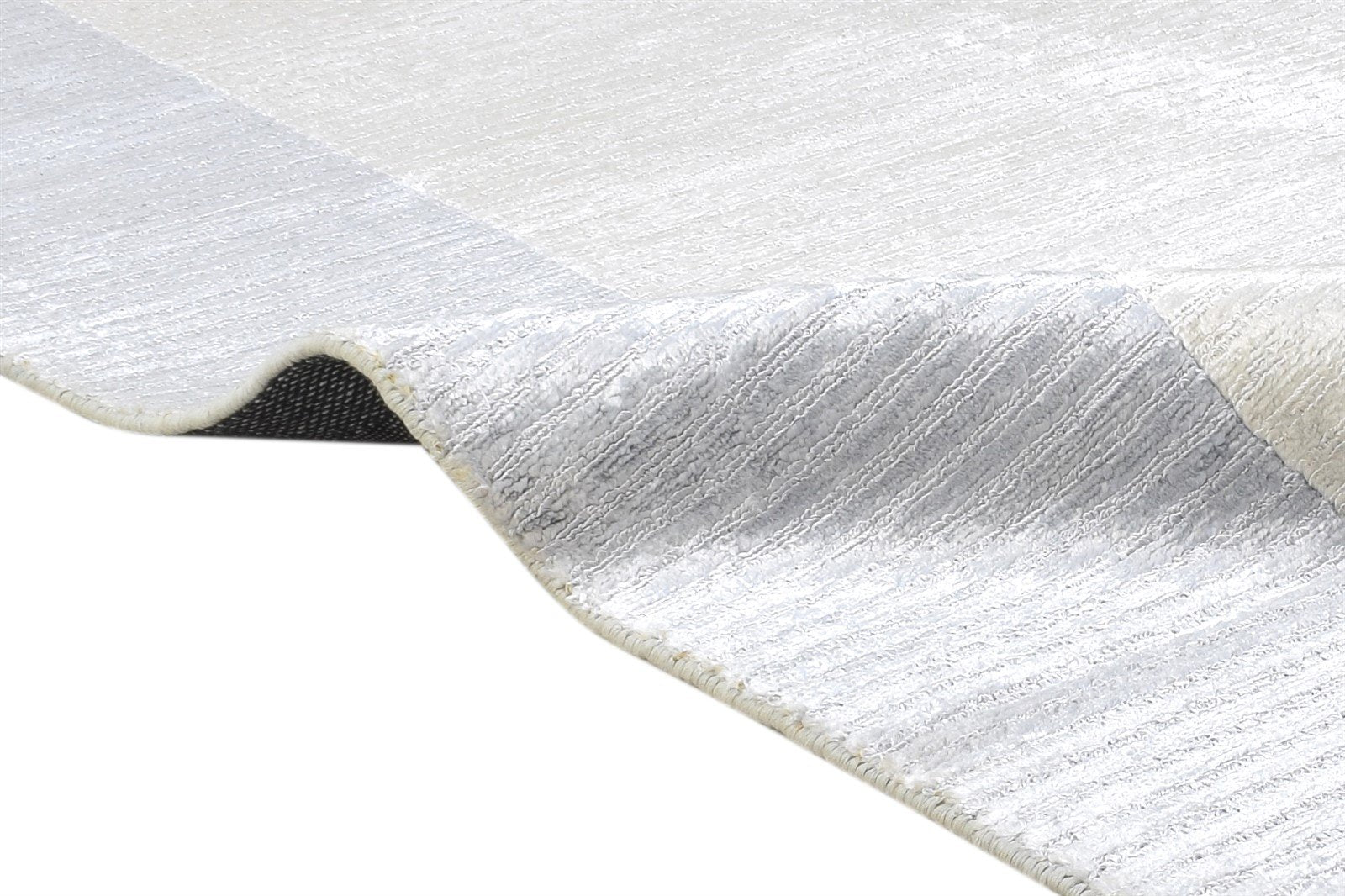 Corrie Grey Silk Rug 5' X 7' Modern Handloom Scandinavian Bordered 7864434557077
