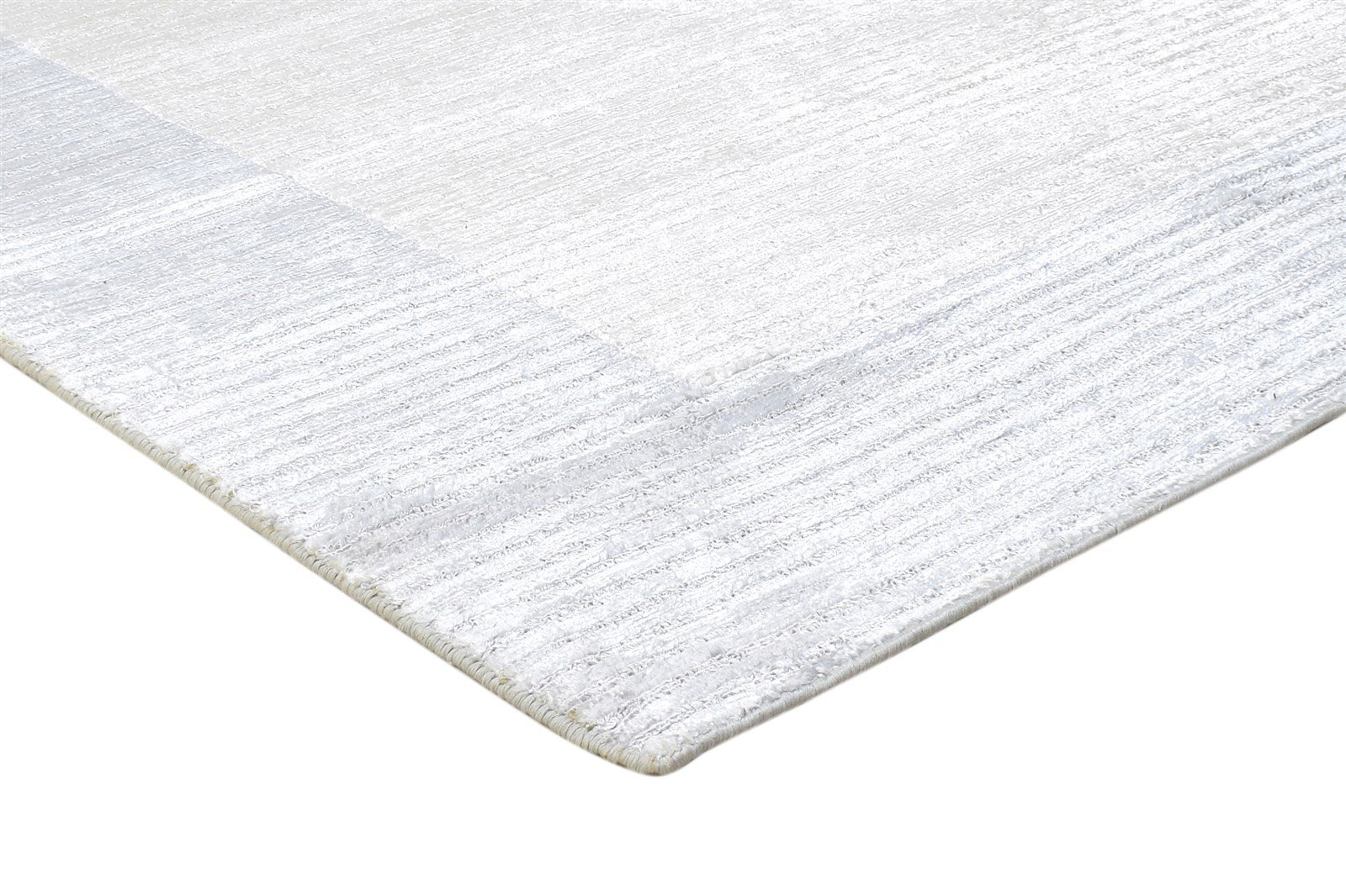 Corrie Grey Silk Rug 5' X 7' Modern Handloom Scandinavian Bordered 7864434557077