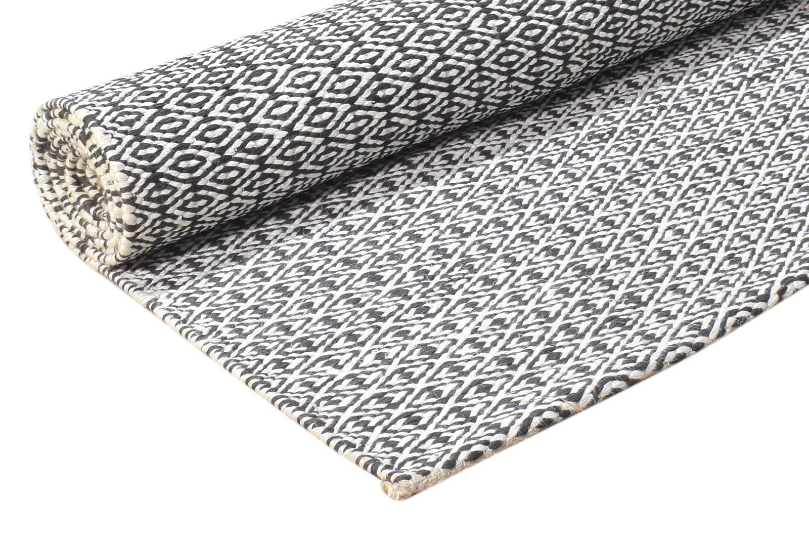 Grey Silk Rug 5' X 8' Modern Dhurrie Scandinavian Geometric Room Size Carpet 7864472404117
