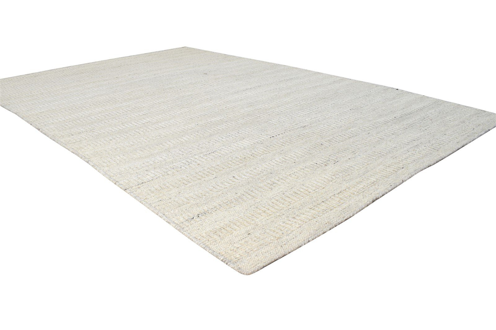 Grey Silk Rug 5' X 8' Modern Hand Woven Scandinavian Striped Room Size Carpet 7864921784469