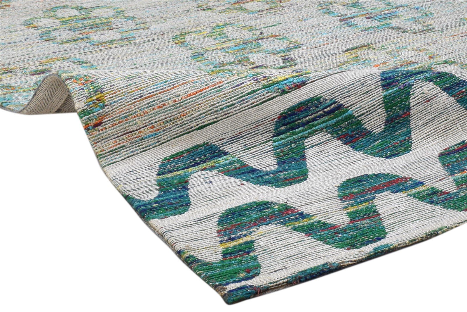 Grey Silk Rug 5' X 8' Modern Jacquard Loom Scandinavian Floral Room Size Carpet 7860700283029