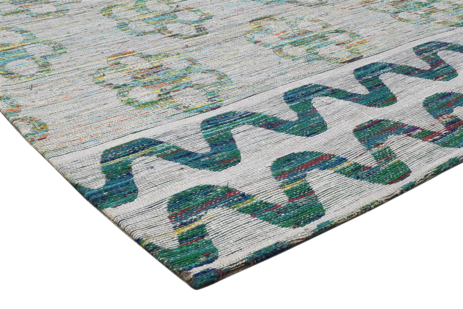 Grey Silk Rug 5' X 8' Modern Jacquard Loom Scandinavian Floral Room Size Carpet 7860700283029