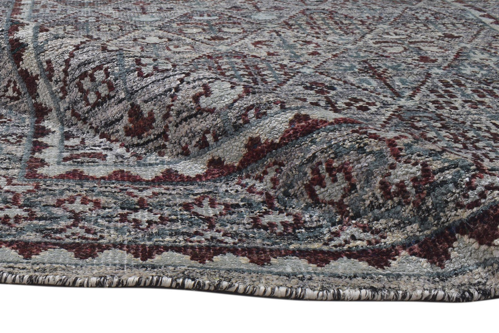 Kamillah Grey Silk Rug 5' X 8' Persian Hand Knotted Bohemian Oriental 7864098554005