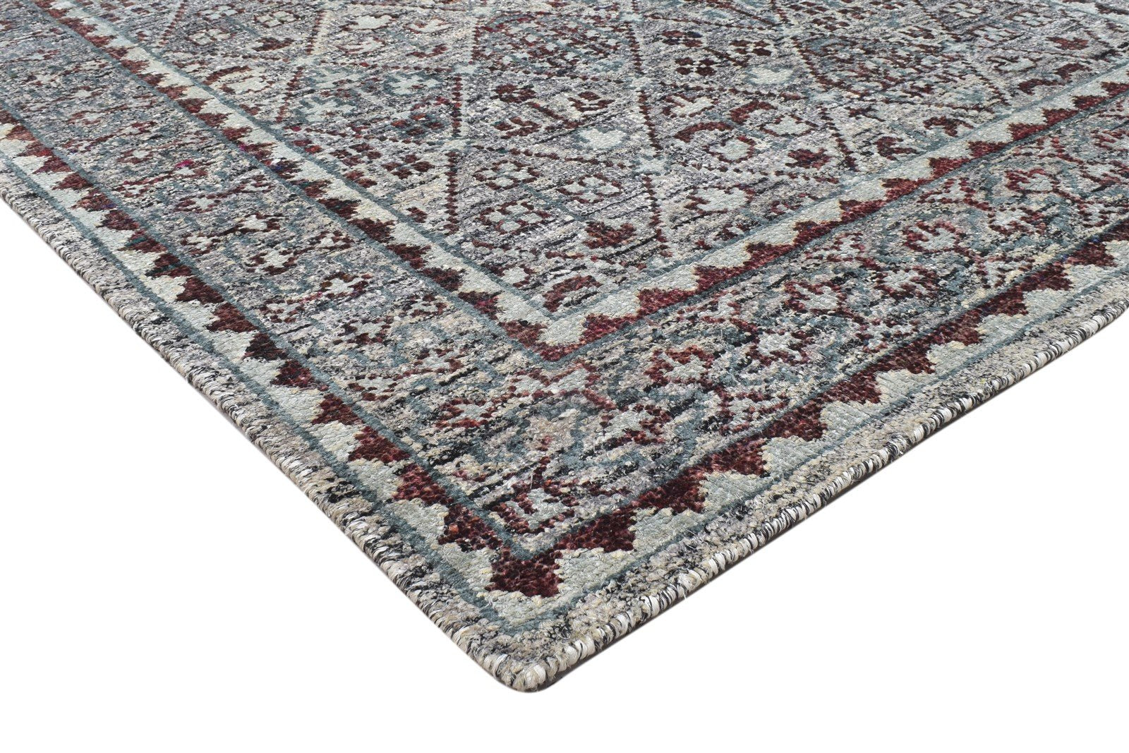 Kamillah Grey Silk Rug 5' X 8' Persian Hand Knotted Bohemian Oriental 7864098554005