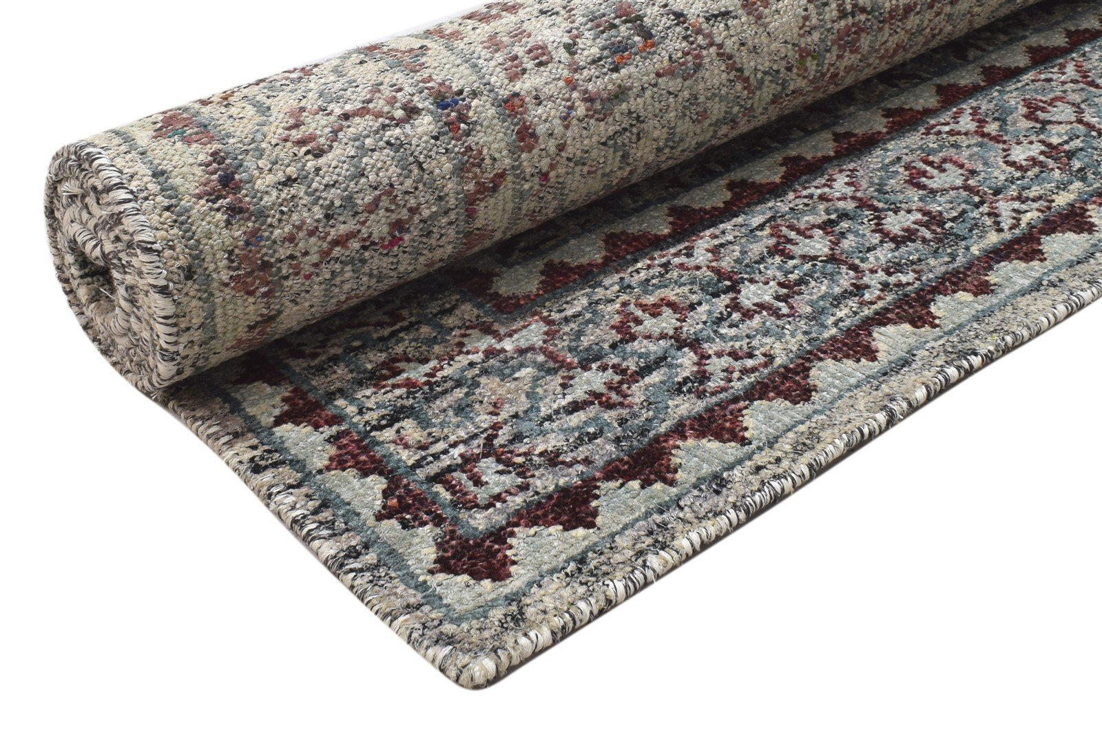 Kamillah Grey Silk Rug 5' X 8' Persian Hand Knotted Bohemian Oriental 7864098554005