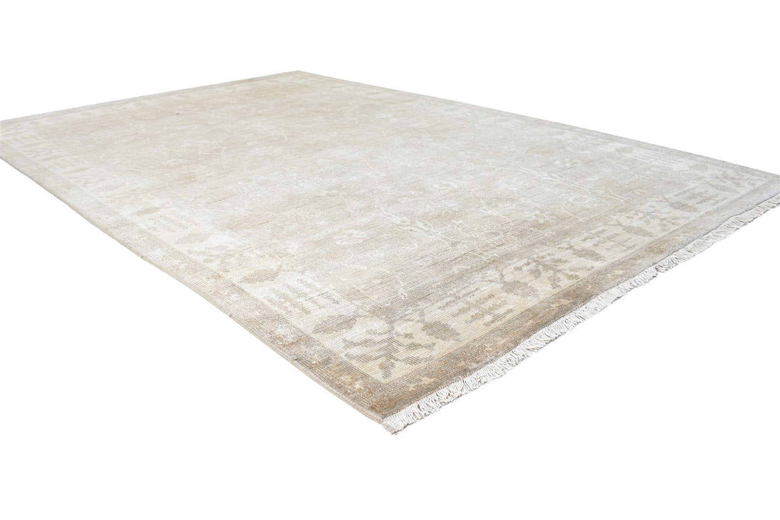 Grey Silk Rug 5' X 8' Persian Hand Knotted Kashan Oriental Room Size Carpet 7864800805013