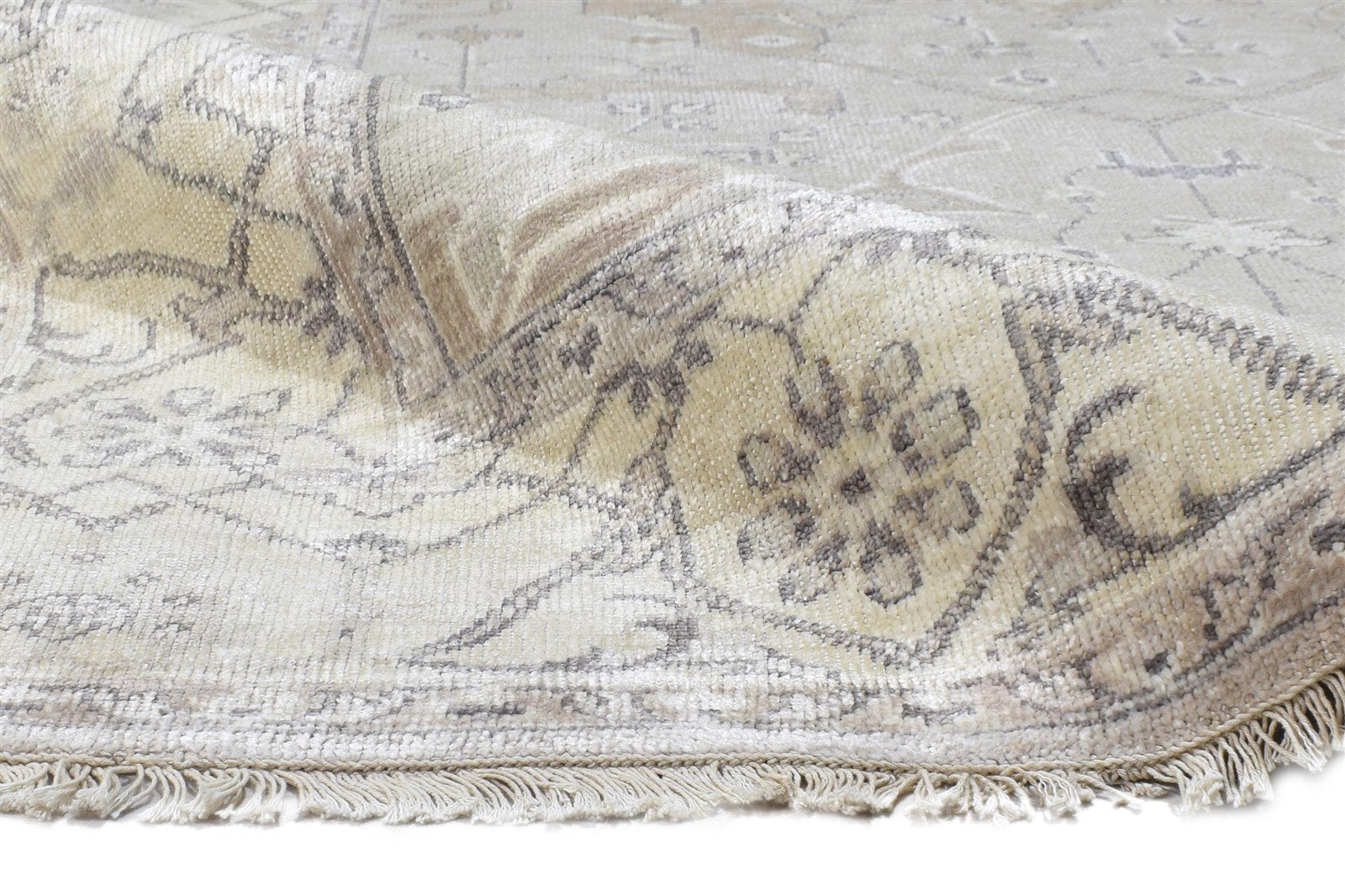 Grey Silk Rug 5' X 8' Persian Hand Knotted Oushak Oriental Room Size Carpet 7864798707861