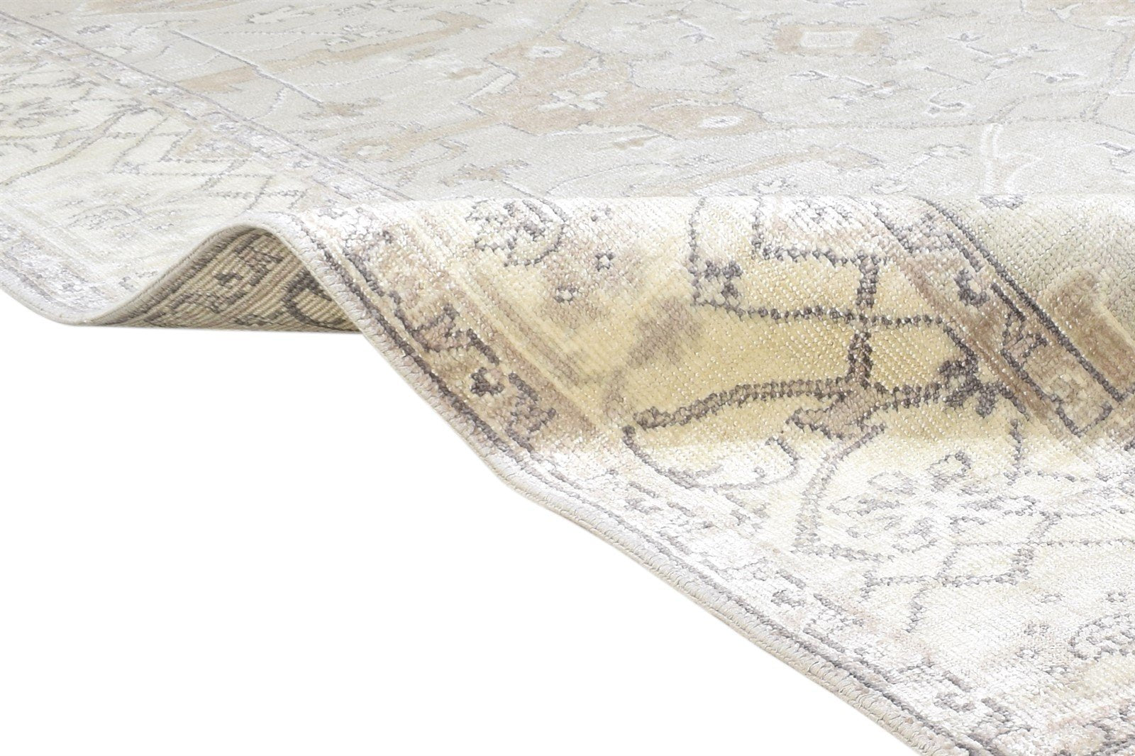 Grey Silk Rug 5' X 8' Persian Hand Knotted Oushak Oriental Room Size Carpet 7864798707861
