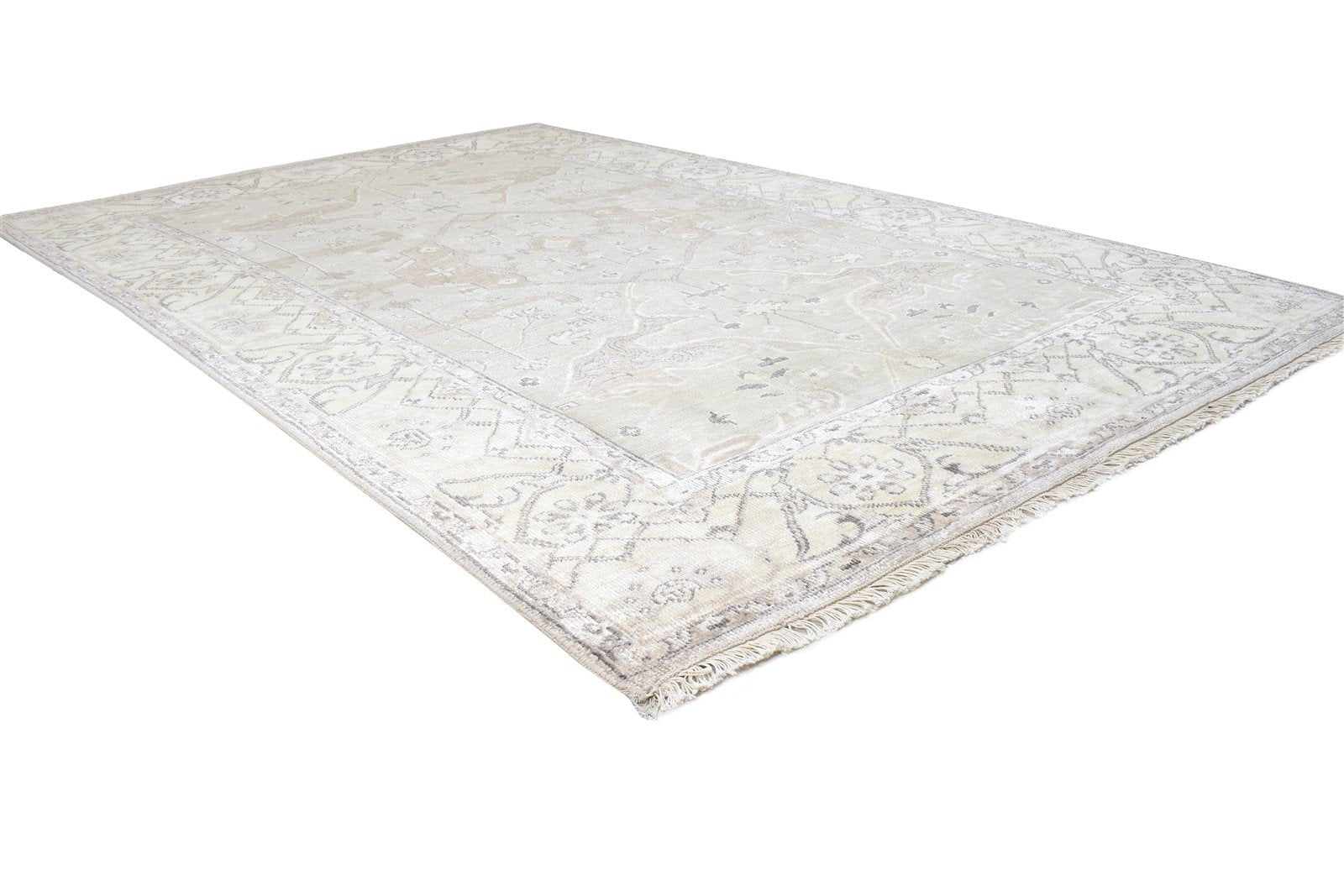Grey Silk Rug 5' X 8' Persian Hand Knotted Oushak Oriental Room Size Carpet 7864798707861