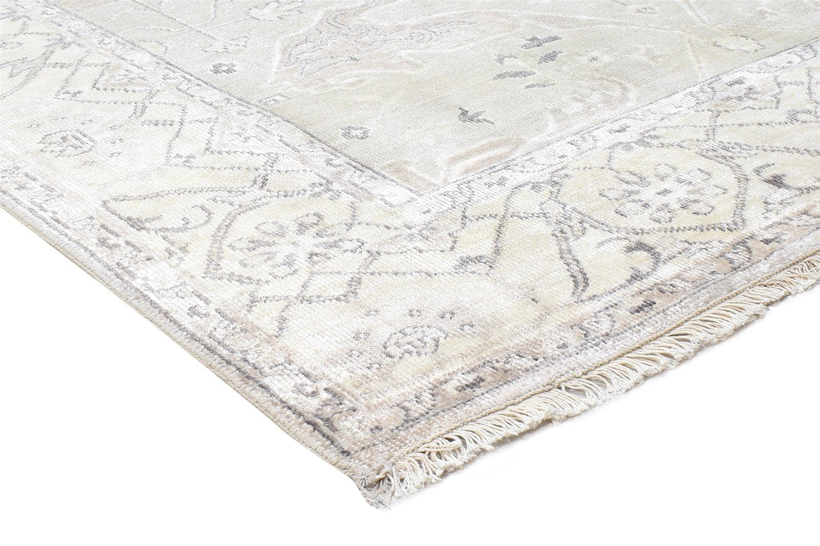 Grey Silk Rug 5' X 8' Persian Hand Knotted Oushak Oriental Room Size Carpet 7864798707861