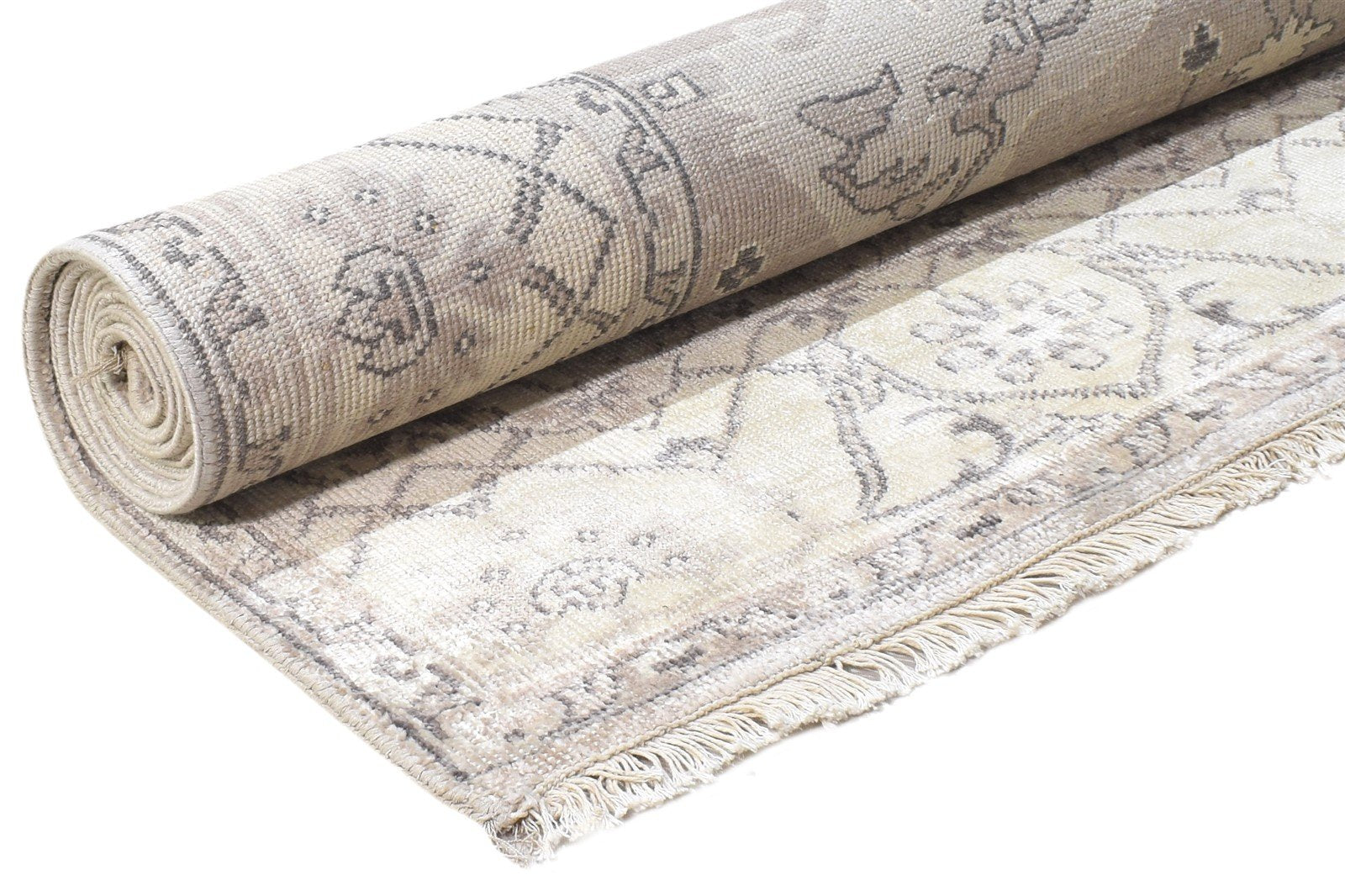 Grey Silk Rug 5' X 8' Persian Hand Knotted Oushak Oriental Room Size Carpet 7864798707861