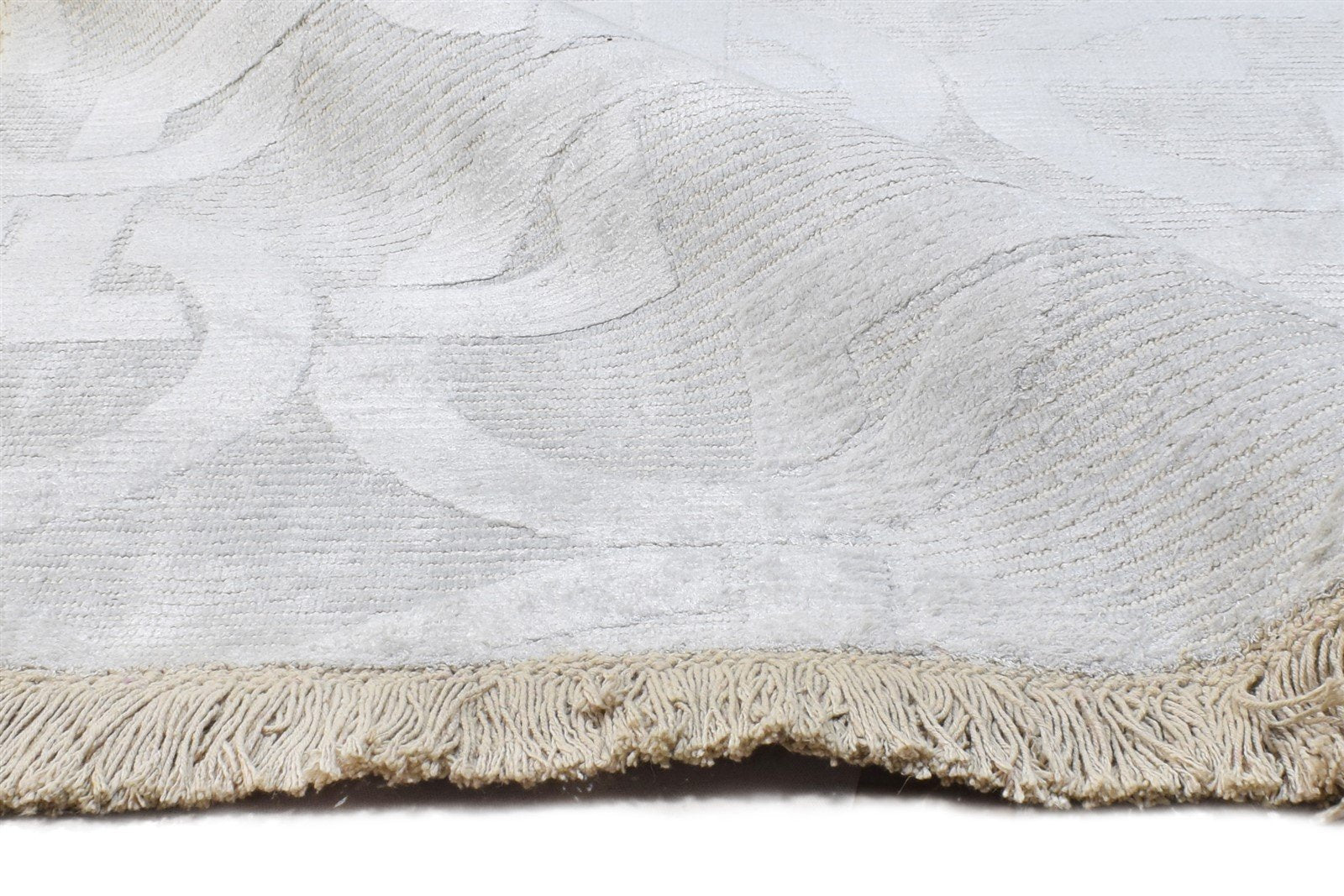 Grey Silk Rug 6' X 8' Modern Handloom Scandinavian Nordic Room Size Carpet 7865073533077