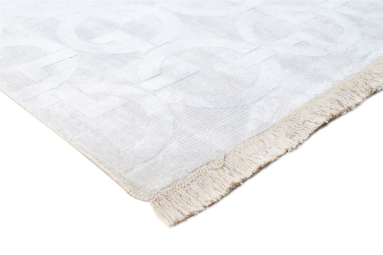 Grey Silk Rug 6' X 8' Modern Handloom Scandinavian Nordic Room Size Carpet 7865073533077