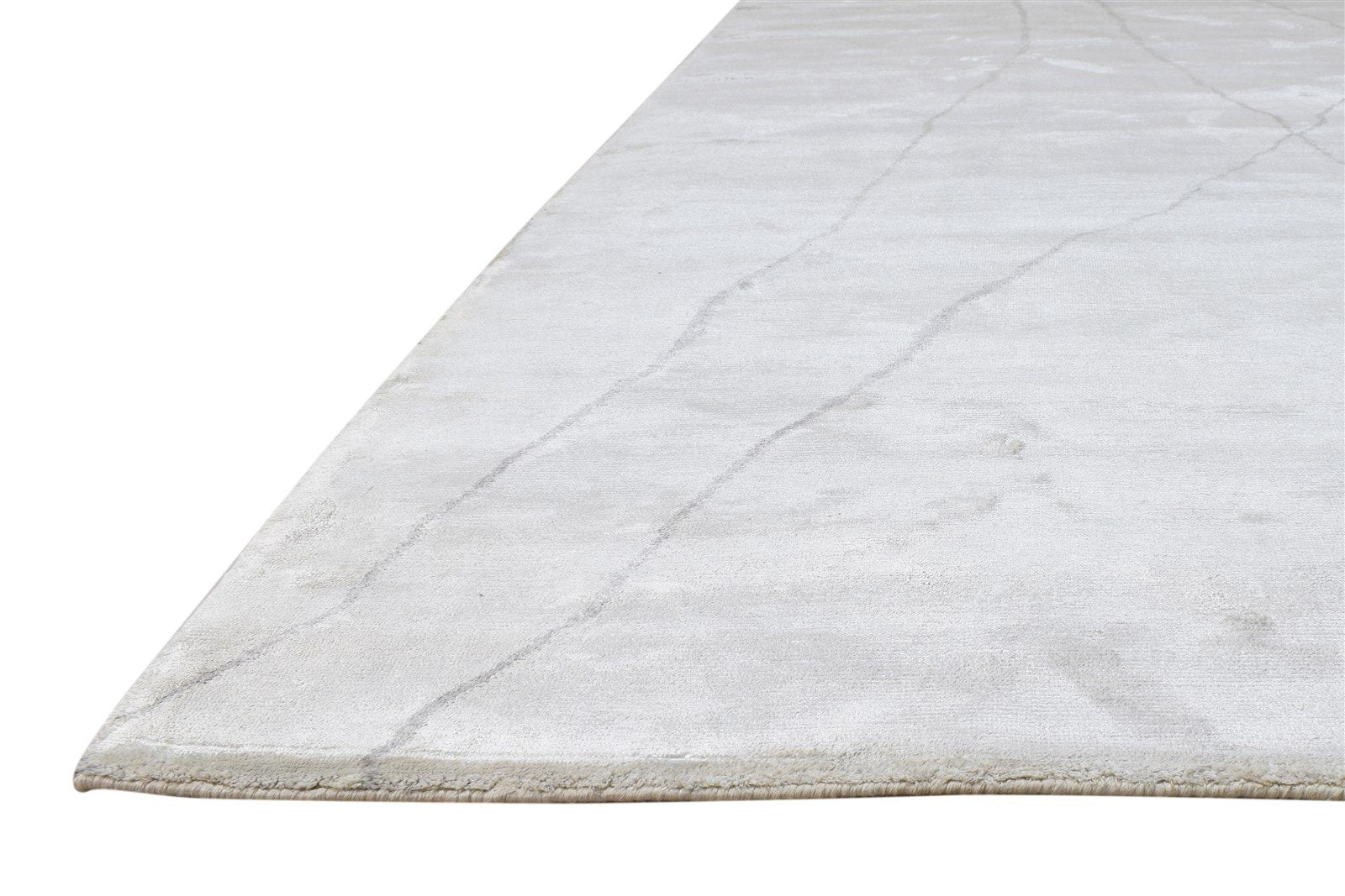 Grey Silk Rug 6' X 9' Modern Hand Knotted American Abstract Room Size Carpet 7865106858133