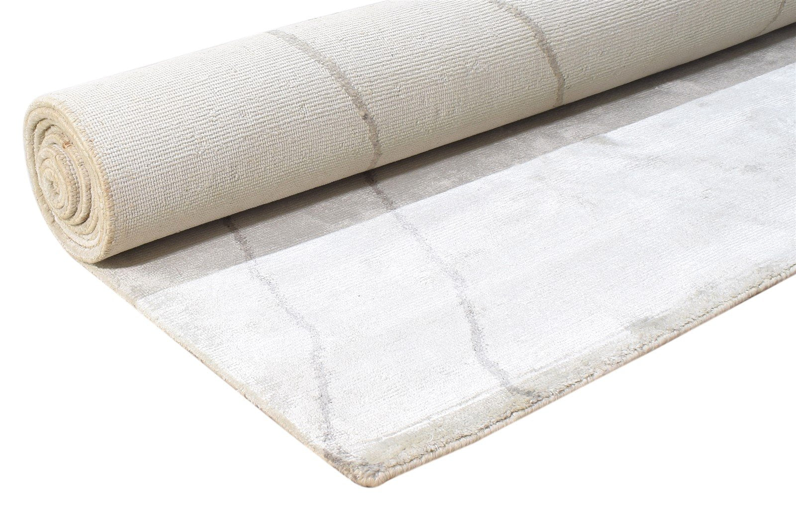 Grey Silk Rug 6' X 9' Modern Hand Knotted American Abstract Room Size Carpet 7865106858133