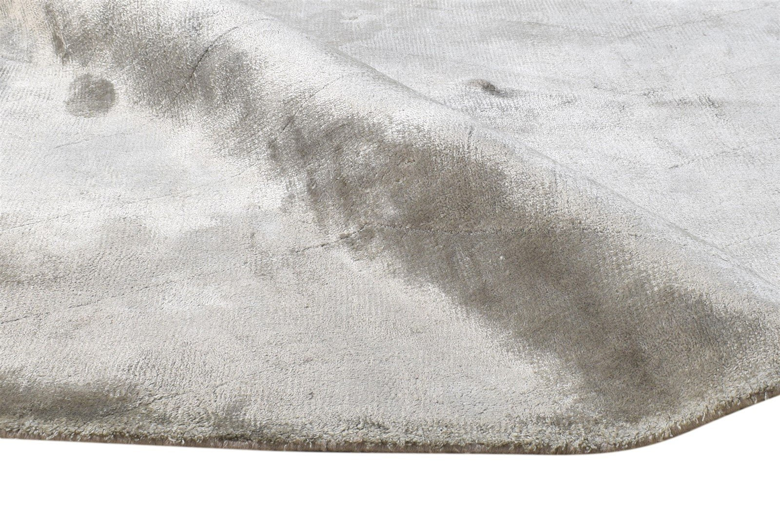 Grey Silk Rug 6' X 9' Modern Handloom Scandinavian Abstract Room Size Carpet 7865110659221